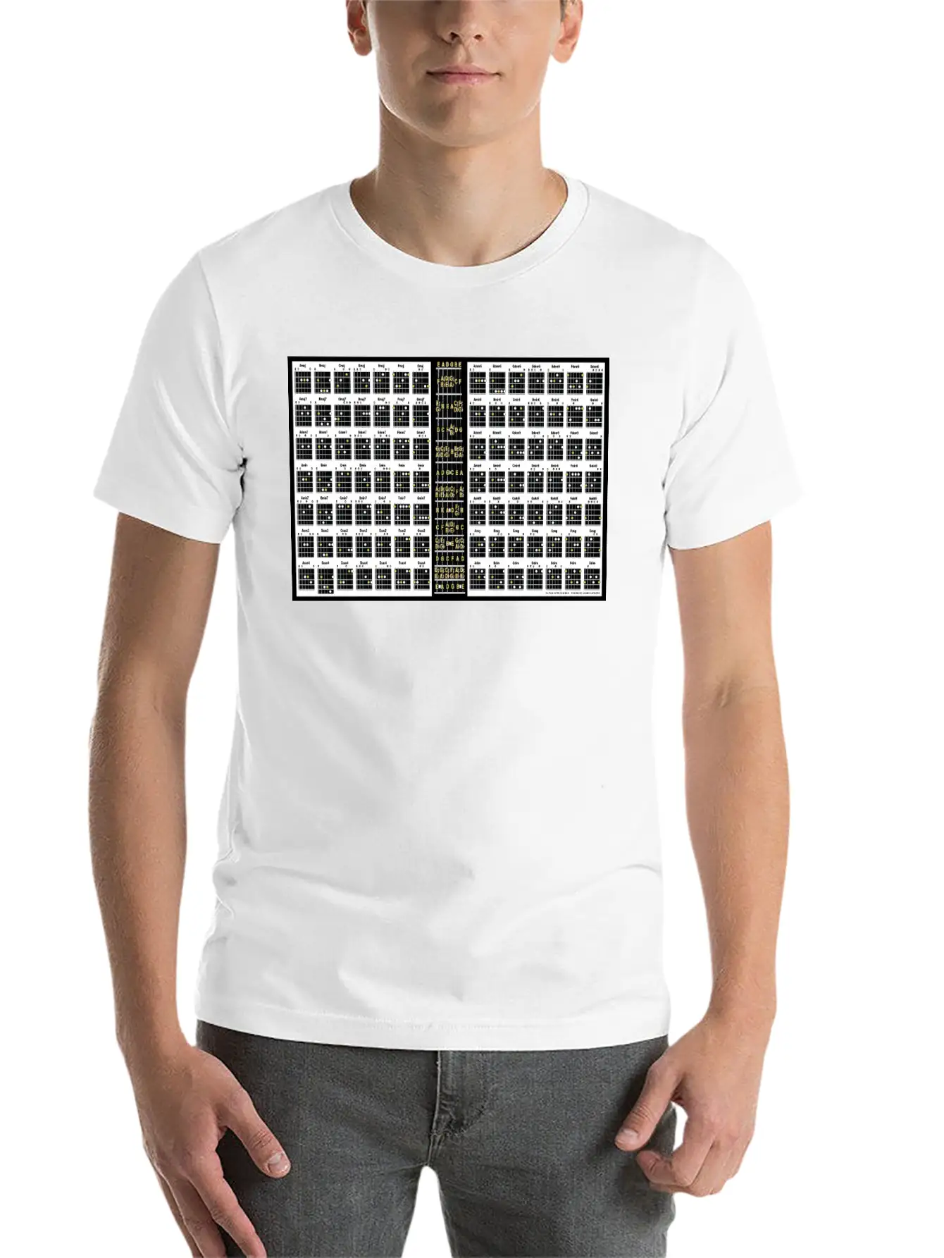 Guitar Open Chords Poster Classic Cotton Tee – Unisex Comfort For Any Season