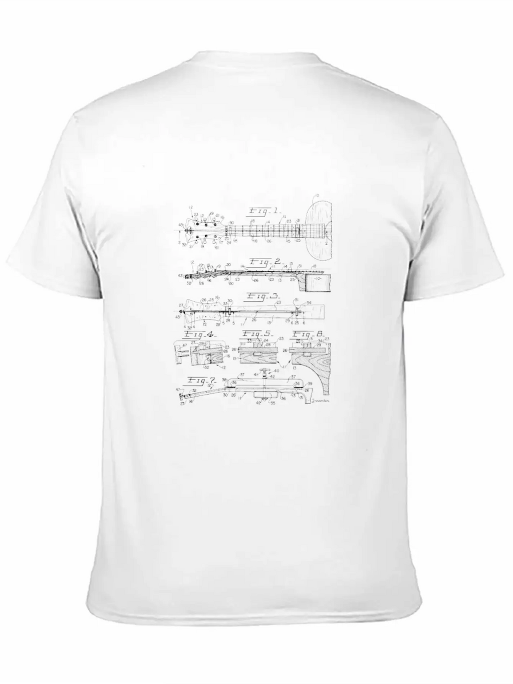 Guitar Technic Drawing Design Guitar Player Gift Unisex Casual T-Shirt – Clean Design For Daily Comfort