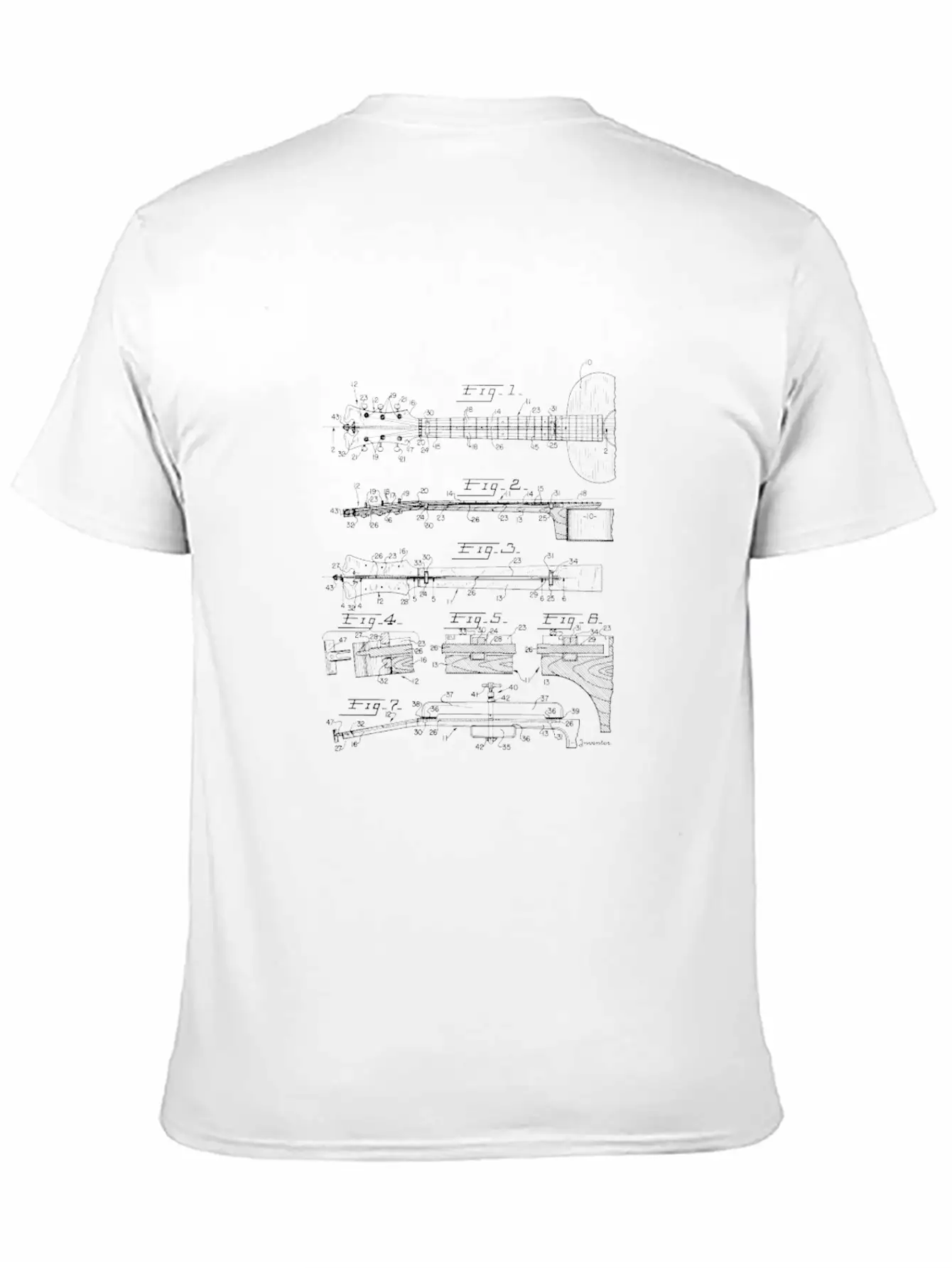 Guitar Technic Drawing Design Guitar Player Gift Unisex Casual T-Shirt – Clean Design For Daily Comfort