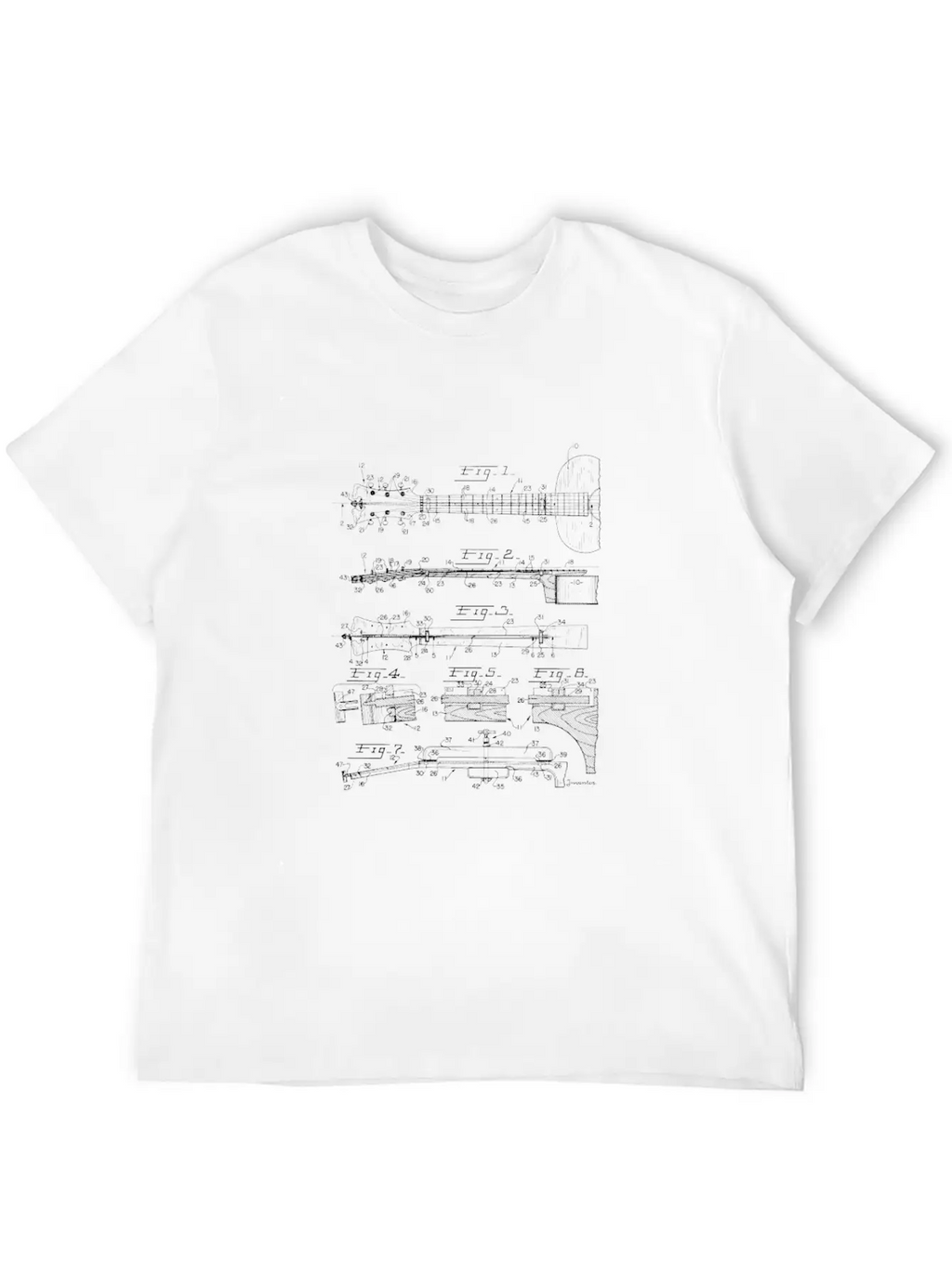 Guitar Technic Drawing Design Guitar Player Gift Unisex Casual T-Shirt – Clean Design For Daily Comfort