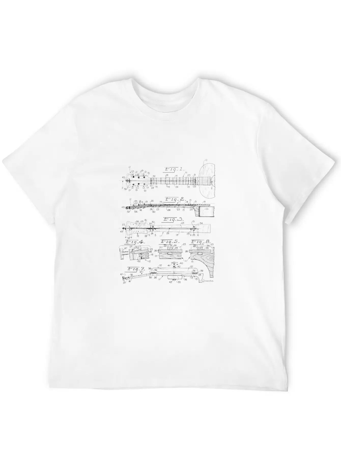 Guitar Technic Drawing Design Guitar Player Gift Unisex Casual T-Shirt – Clean Design For Daily Comfort