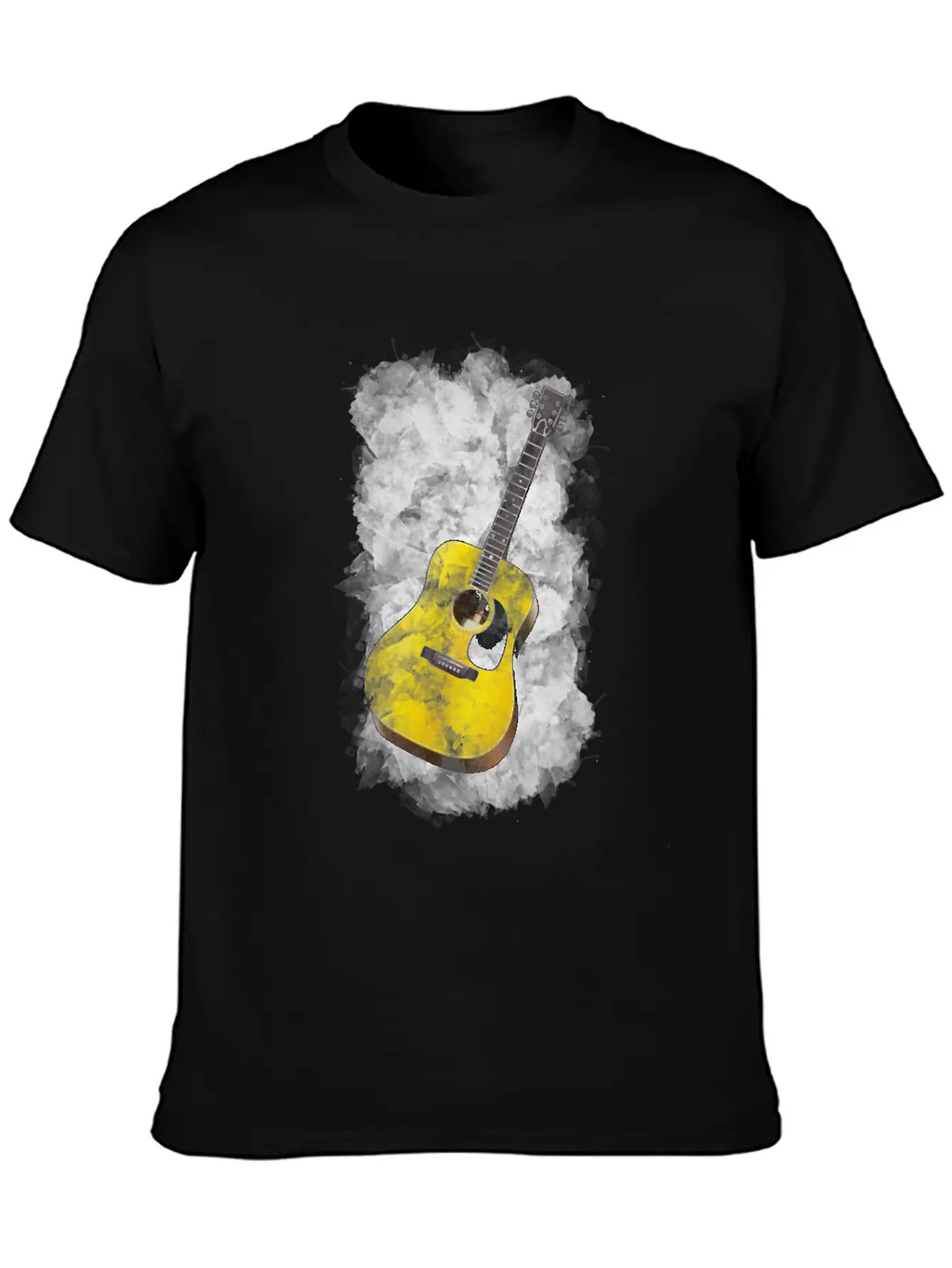Guitar Watercolor Art / Love Music Player Graphic Timeless Short Sleeve Tee – Comfy And Minimalist Design