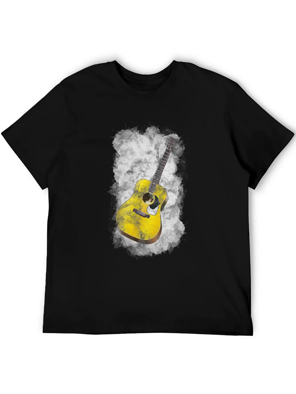 Guitar Watercolor Art / Love Music Player Graphic Timeless Short Sleeve Tee – Comfy And Minimalist Design