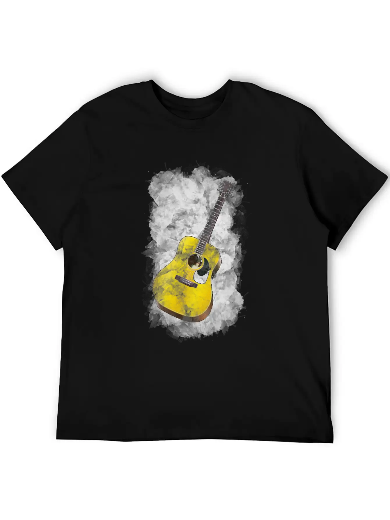 Guitar Watercolor Art / Love Music Player Graphic Timeless Short Sleeve Tee – Comfy And Minimalist Design