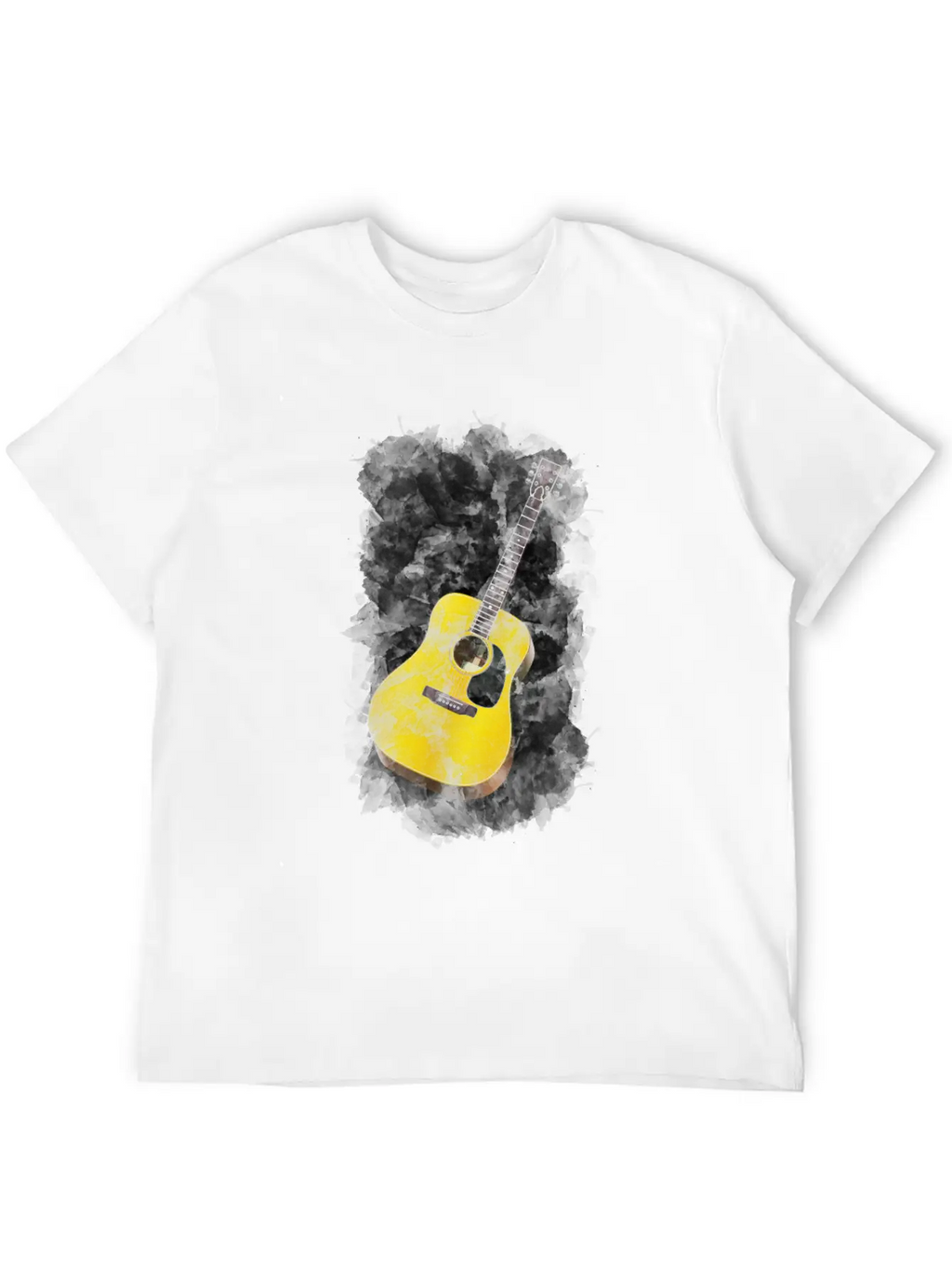 Guitar Watercolor Art / Love Music Player Graphic Timeless Short Sleeve Tee – Comfy And Minimalist Design