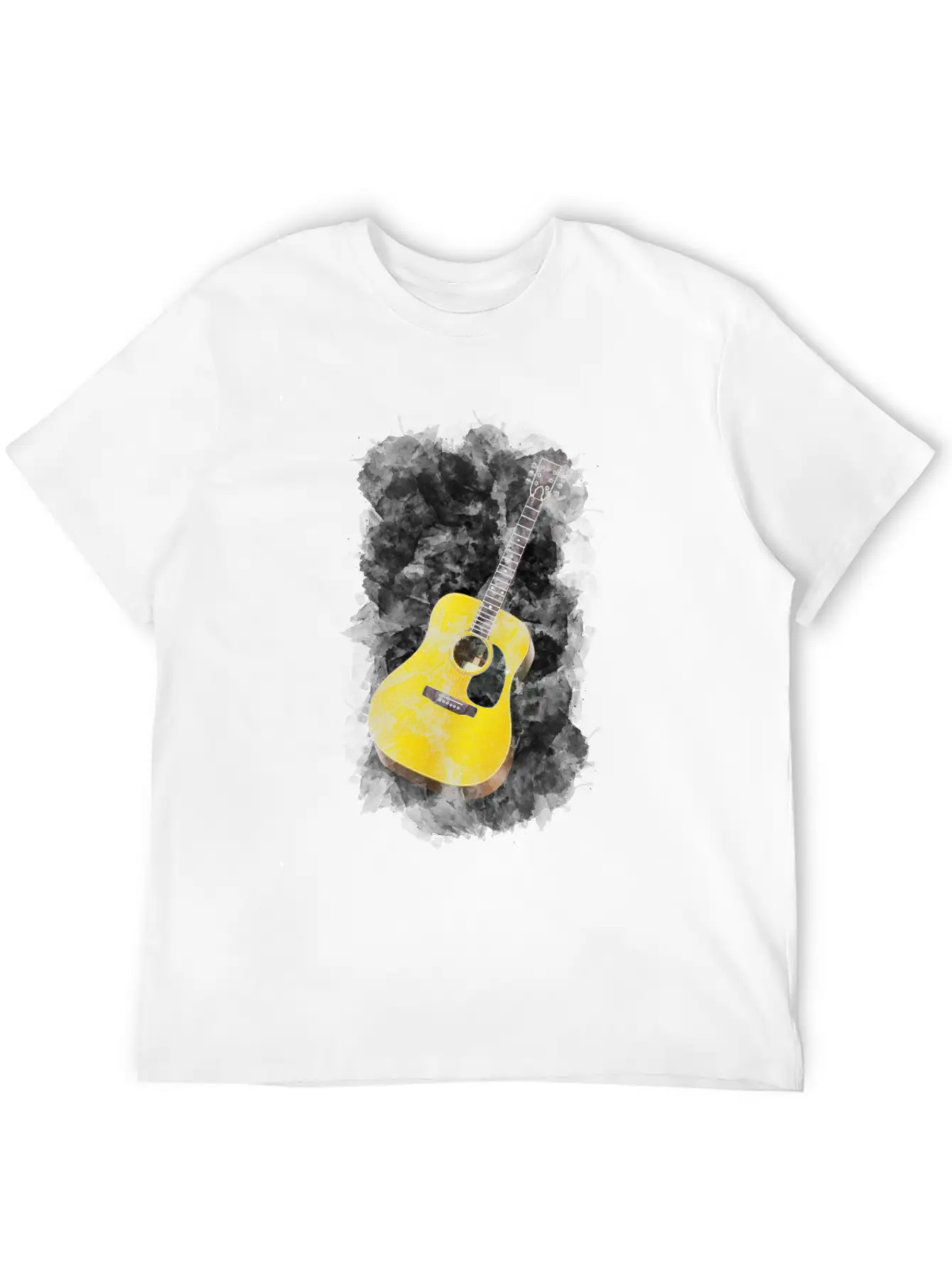 Guitar Watercolor Art / Love Music Player Graphic Timeless Short Sleeve Tee – Comfy And Minimalist Design