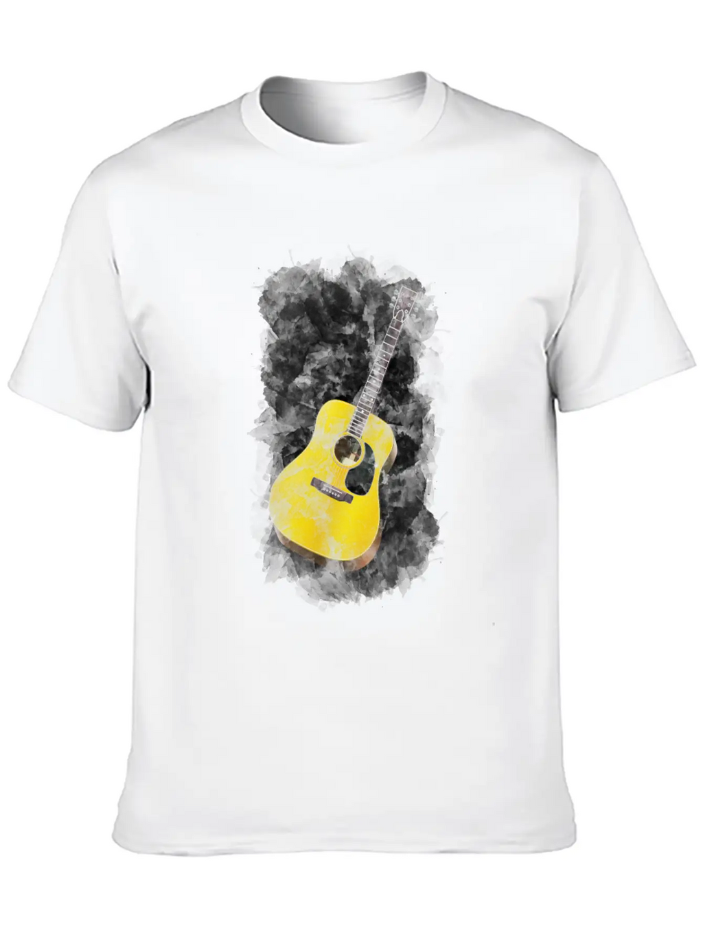Guitar Watercolor Art / Love Music Player Graphic Timeless Short Sleeve Tee – Comfy And Minimalist Design