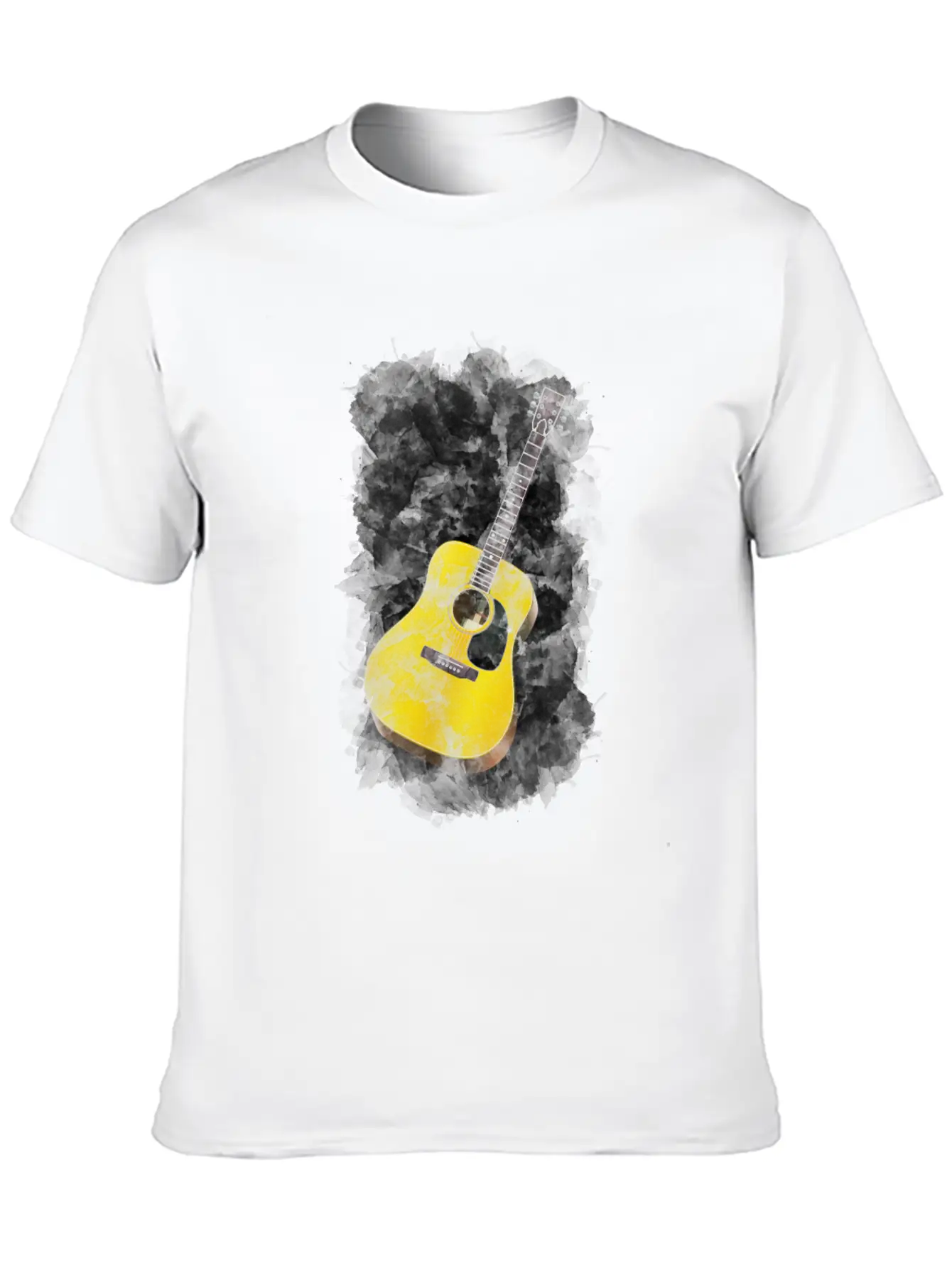 Guitar Watercolor Art / Love Music Player Graphic Timeless Short Sleeve Tee – Comfy And Minimalist Design
