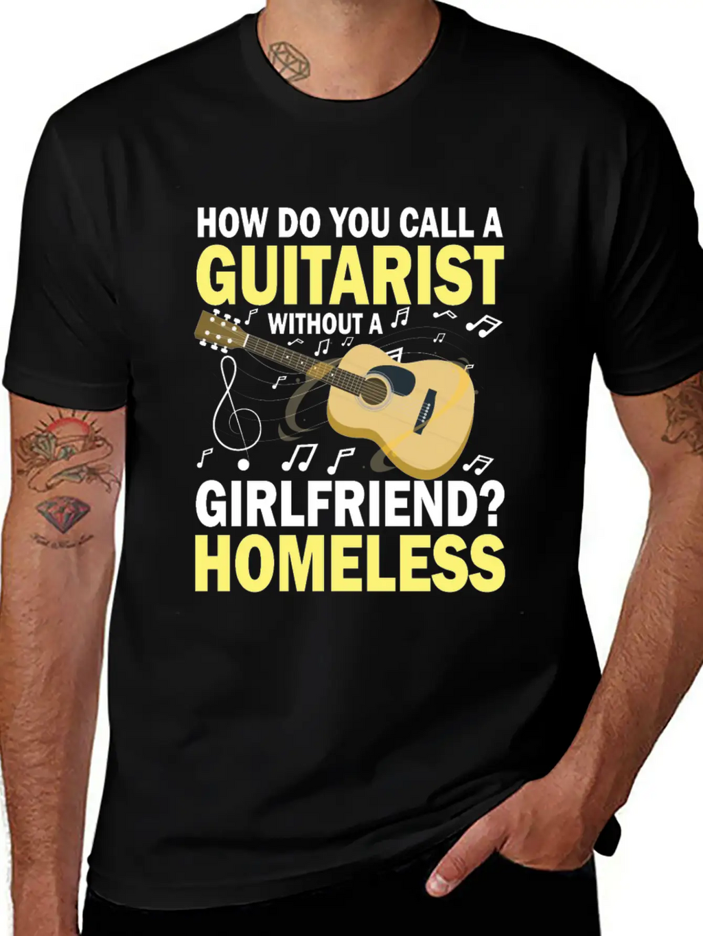 Guitarist Without A Girlfriend Homeless Breathable Soft Cotton T-Shirt – Timeless Casual Look