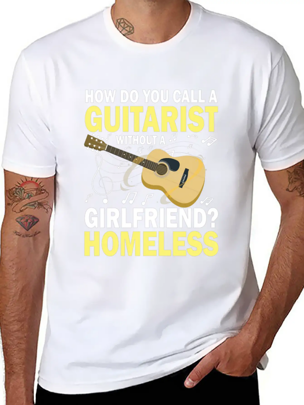 Guitarist Without A Girlfriend Homeless Breathable Soft Cotton T-Shirt – Timeless Casual Look