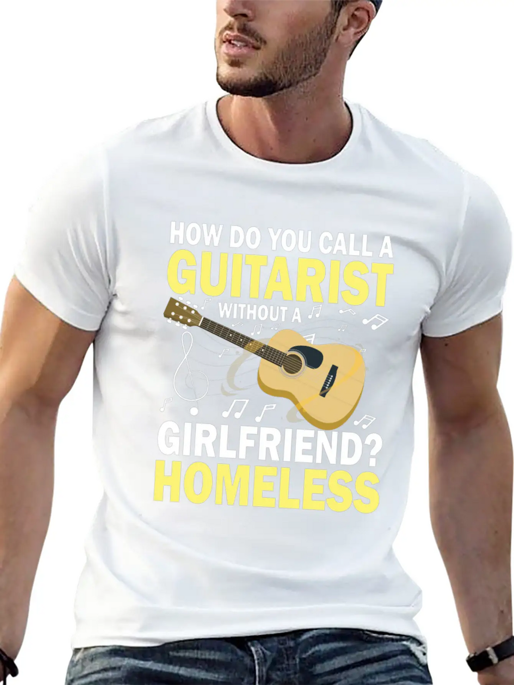 Guitarist Without A Girlfriend Homeless Breathable Soft Cotton T-Shirt – Timeless Casual Look