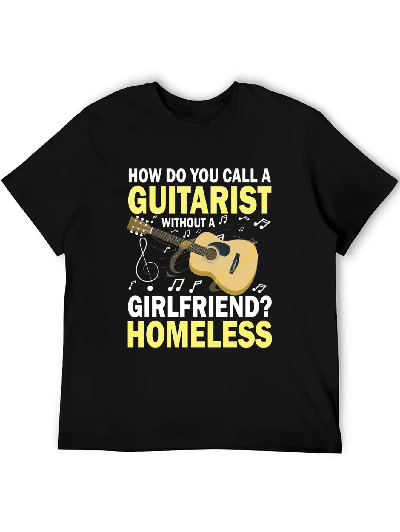 Guitarist Without A Girlfriend Homeless Breathable Soft Cotton T-Shirt – Timeless Casual Look