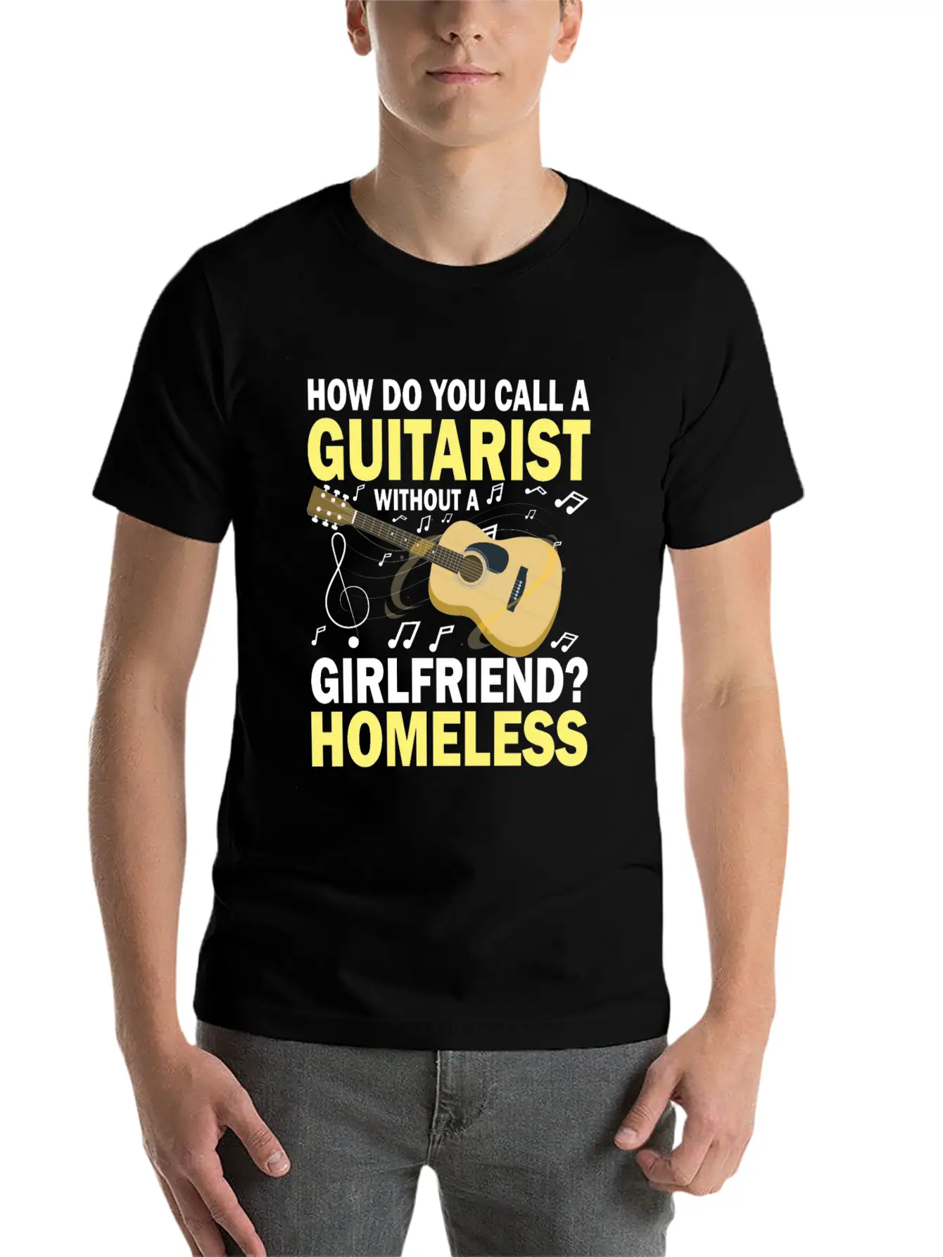 Guitarist Without A Girlfriend Homeless Breathable Soft Cotton T-Shirt – Timeless Casual Look