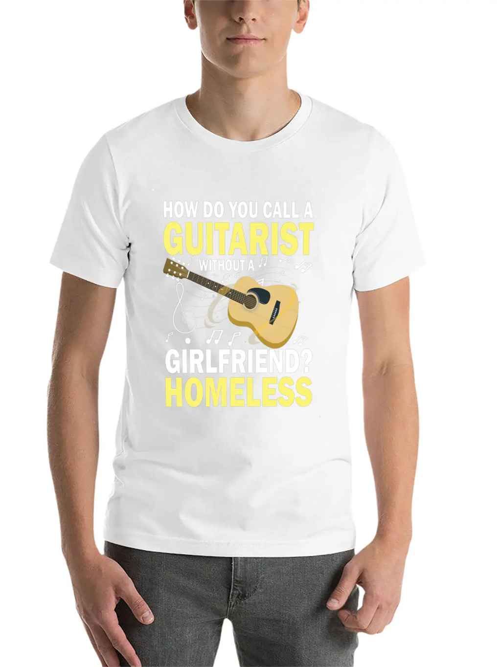 Guitarist Without A Girlfriend Homeless Breathable Soft Cotton T-Shirt – Timeless Casual Look