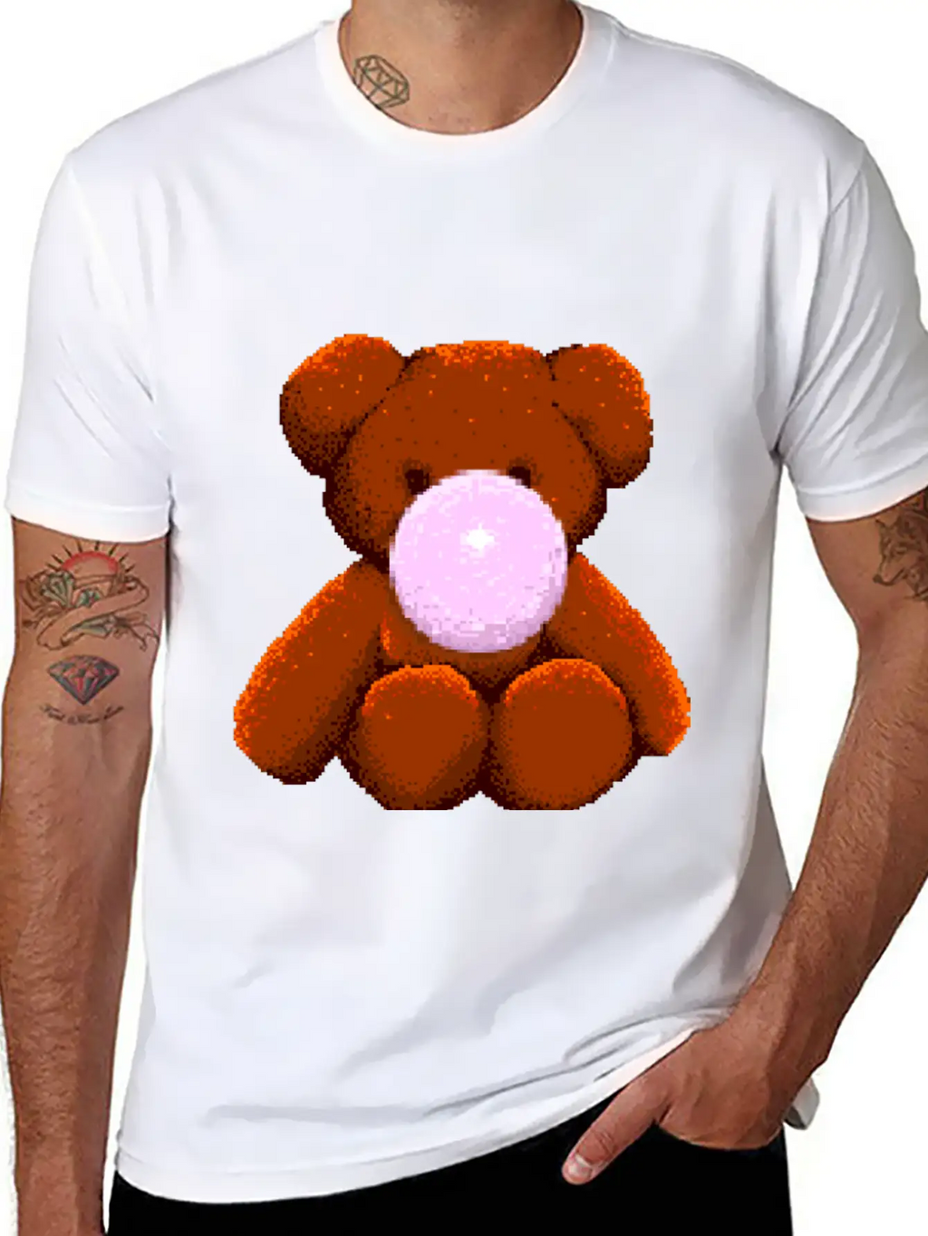 Gummy Bear 8bit Essential Cotton Tee For Daily Outfits – Unisex Style