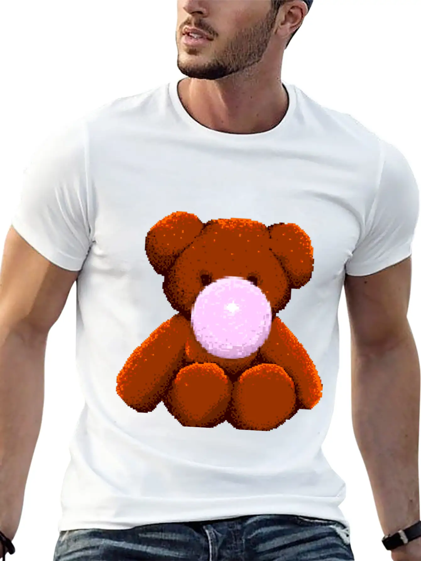 Gummy Bear 8bit Essential Cotton Tee For Daily Outfits – Unisex Style