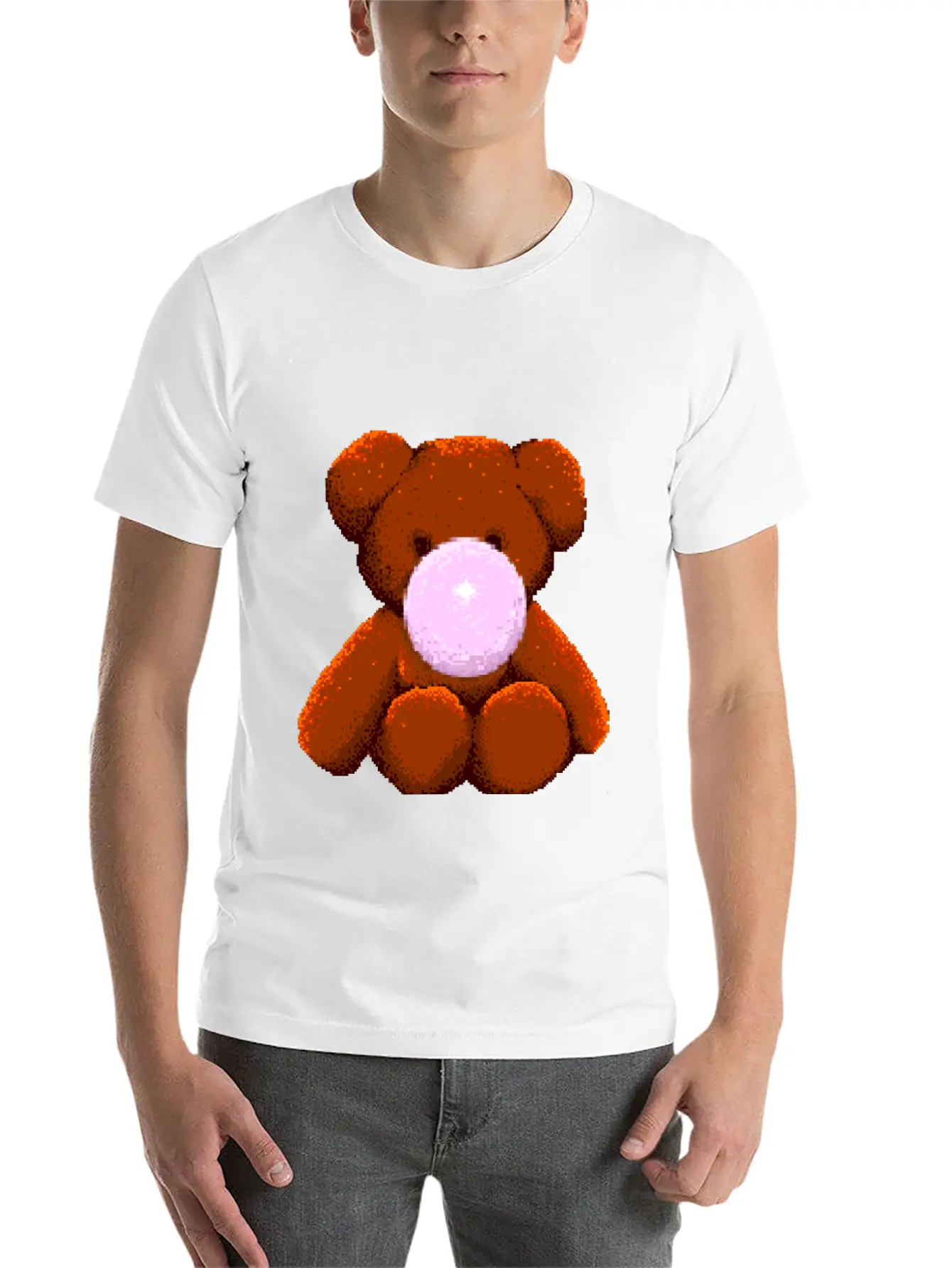 Gummy Bear 8bit Essential Cotton Tee For Daily Outfits – Unisex Style