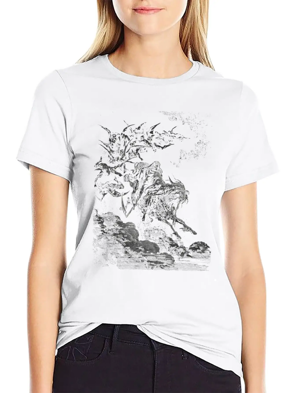 Gustave Dore Death On The Pale Horse Timeless Short Sleeve Tee – Comfy And Minimalist Design