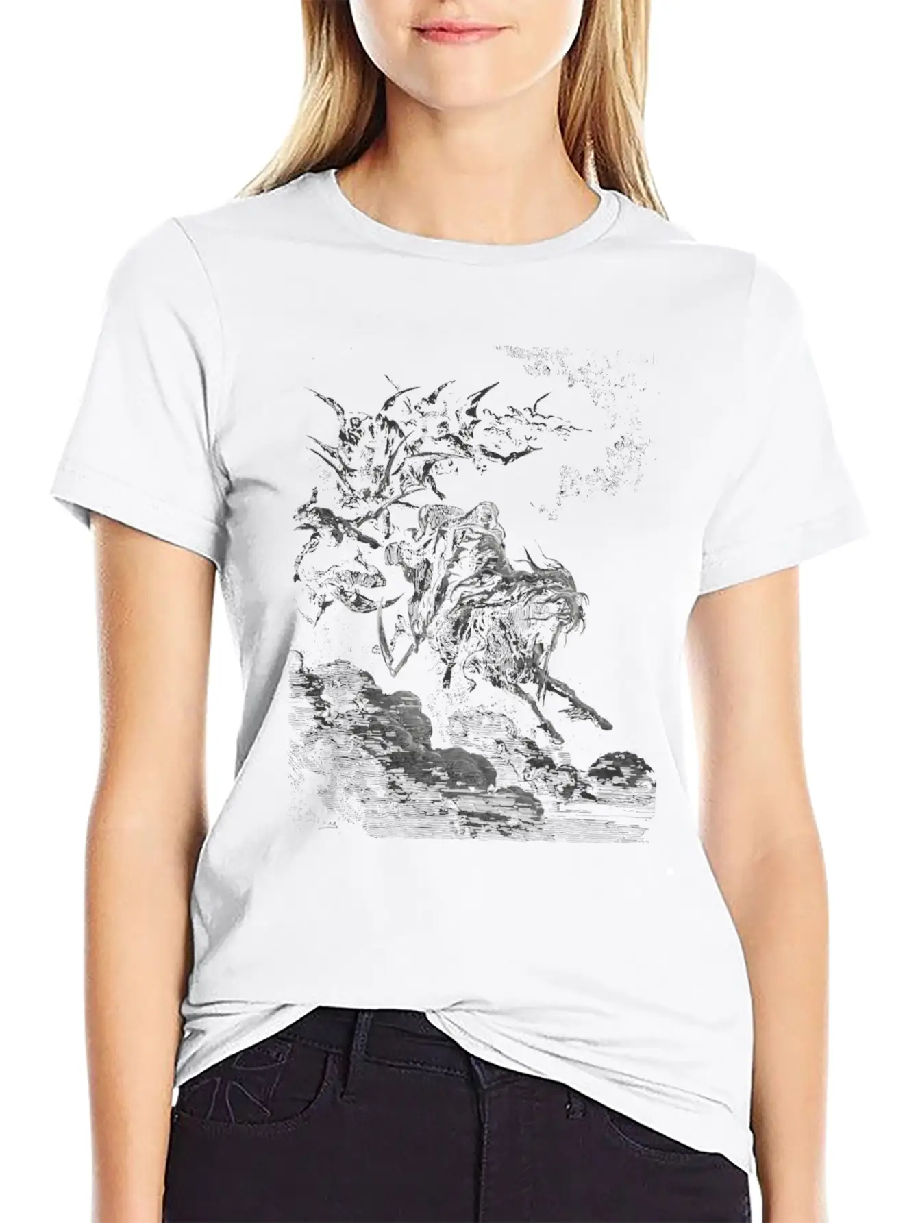 Gustave Dore Death On The Pale Horse Timeless Short Sleeve Tee – Comfy And Minimalist Design