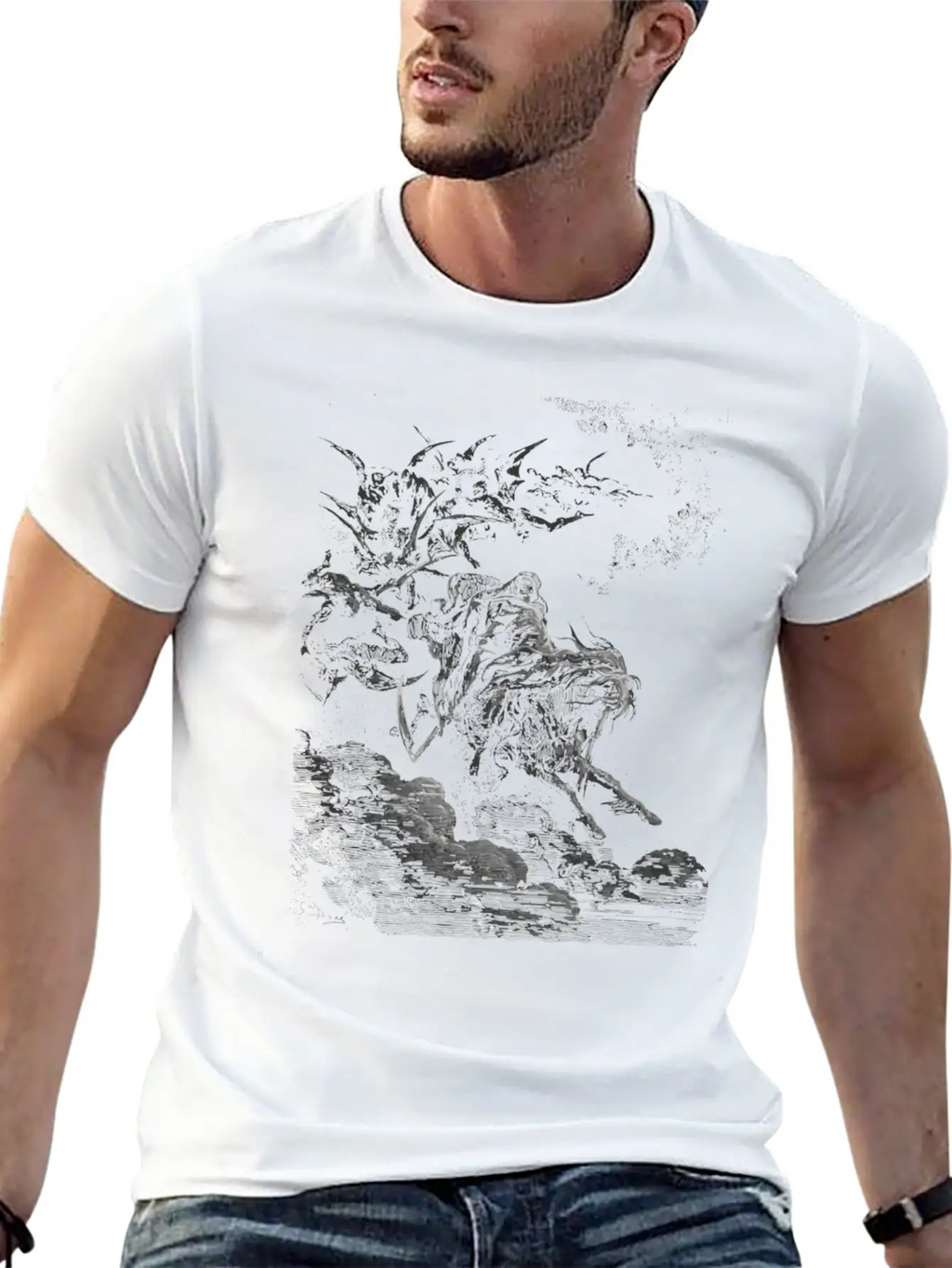 Gustave Dore Death On The Pale Horse Timeless Short Sleeve Tee – Comfy And Minimalist Design
