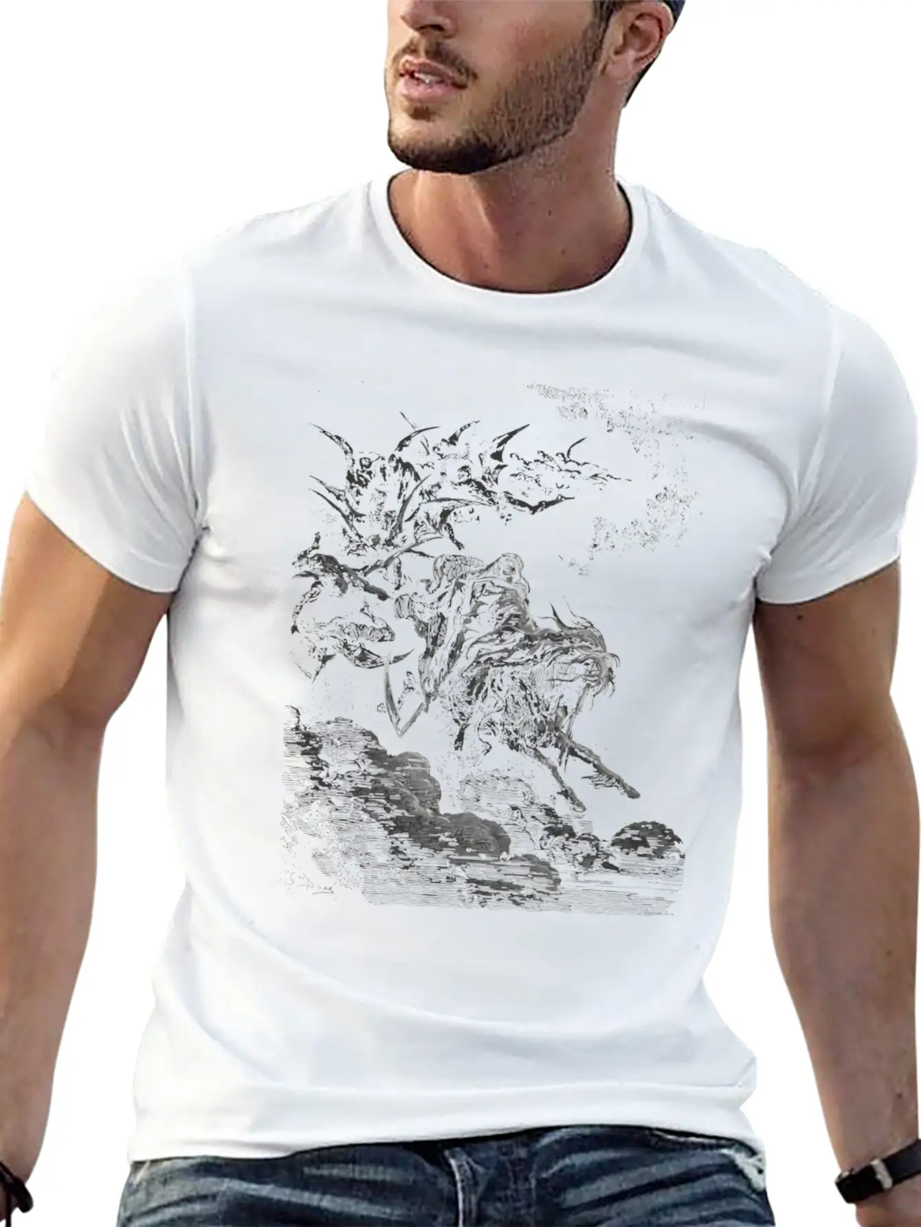 Gustave Dore Death On The Pale Horse Timeless Short Sleeve Tee – Comfy And Minimalist Design