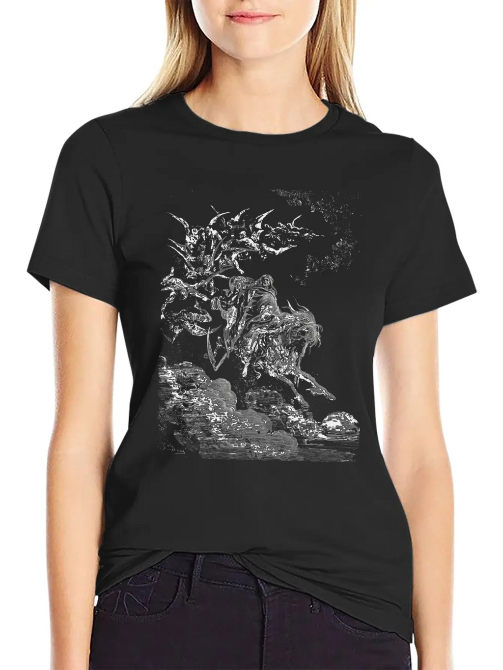 Gustave Dore Death On The Pale Horse Timeless Short Sleeve Tee – Comfy And Minimalist Design