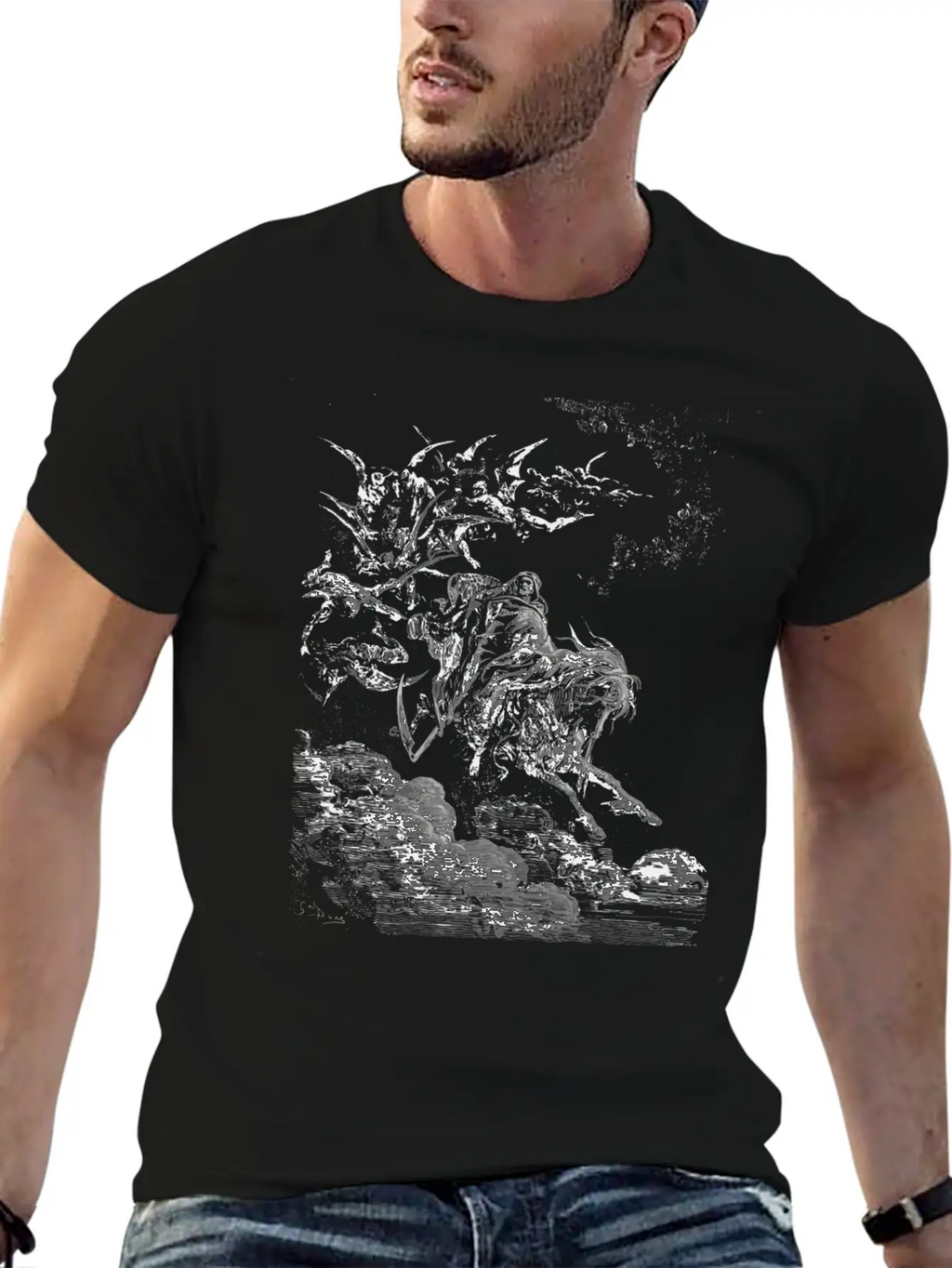 Gustave Dore Death On The Pale Horse Timeless Short Sleeve Tee – Comfy And Minimalist Design