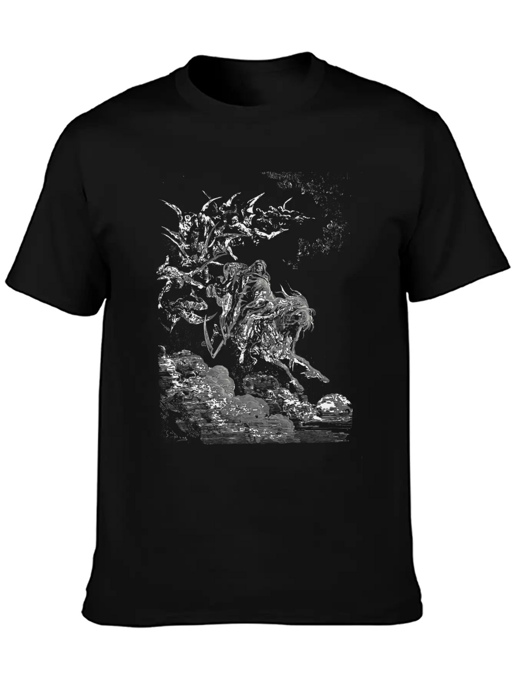Gustave Dore Death On The Pale Horse Timeless Short Sleeve Tee – Comfy And Minimalist Design