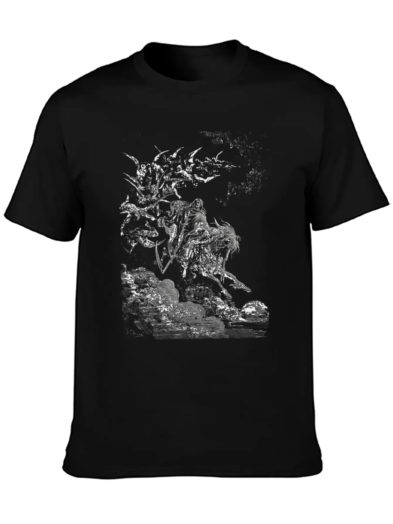Gustave Dore Death On The Pale Horse Timeless Short Sleeve Tee – Comfy And Minimalist Design