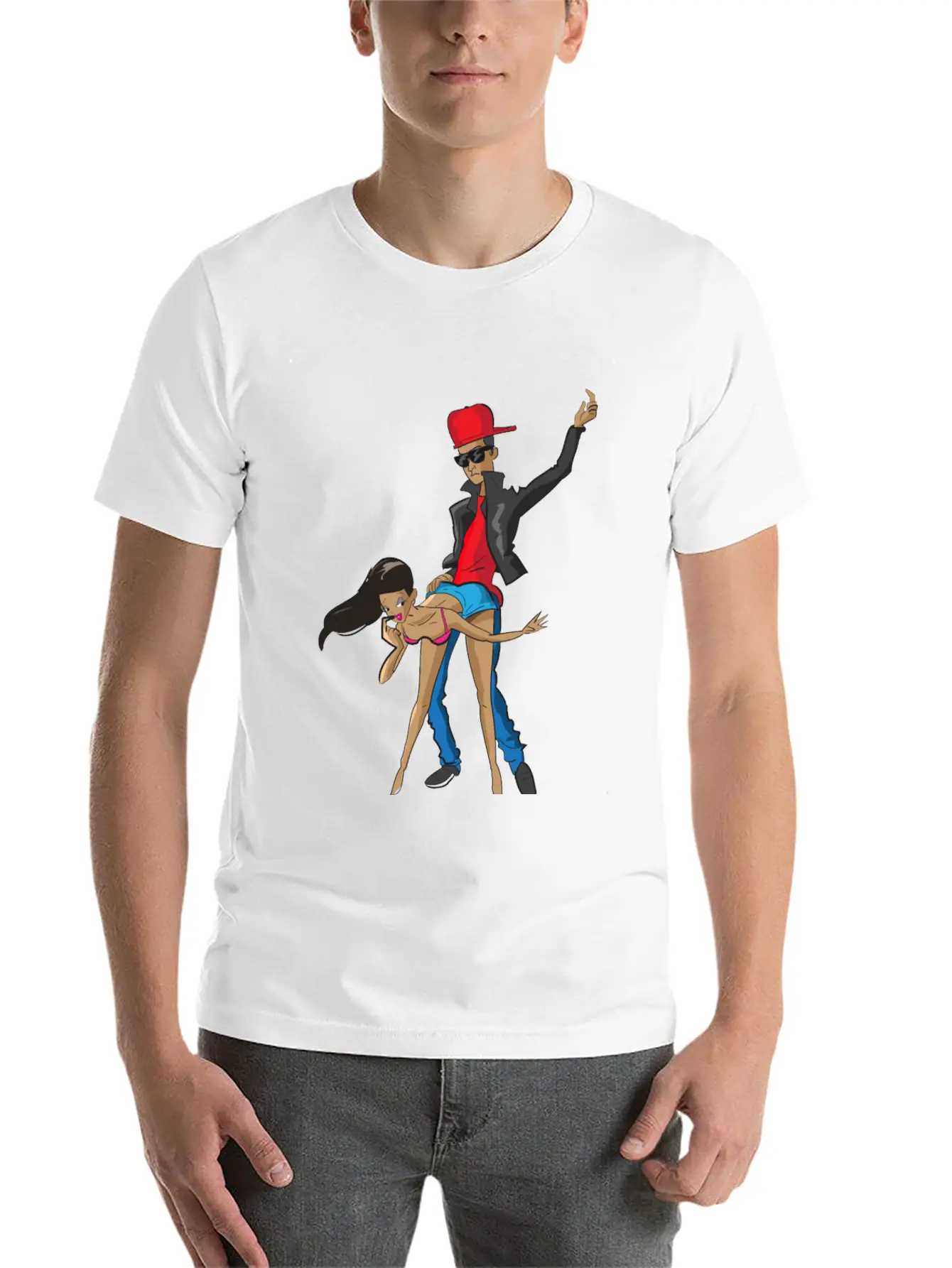 Guy Dancing With Girl Unisex Casual T-Shirt – Clean Design For Daily Comfort
