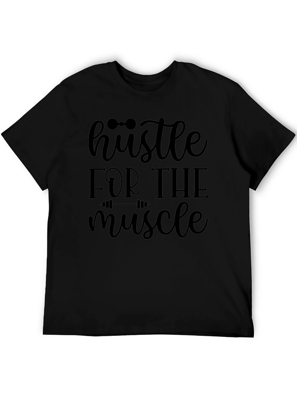 Hustle for the Muscle Black Graphic Tee