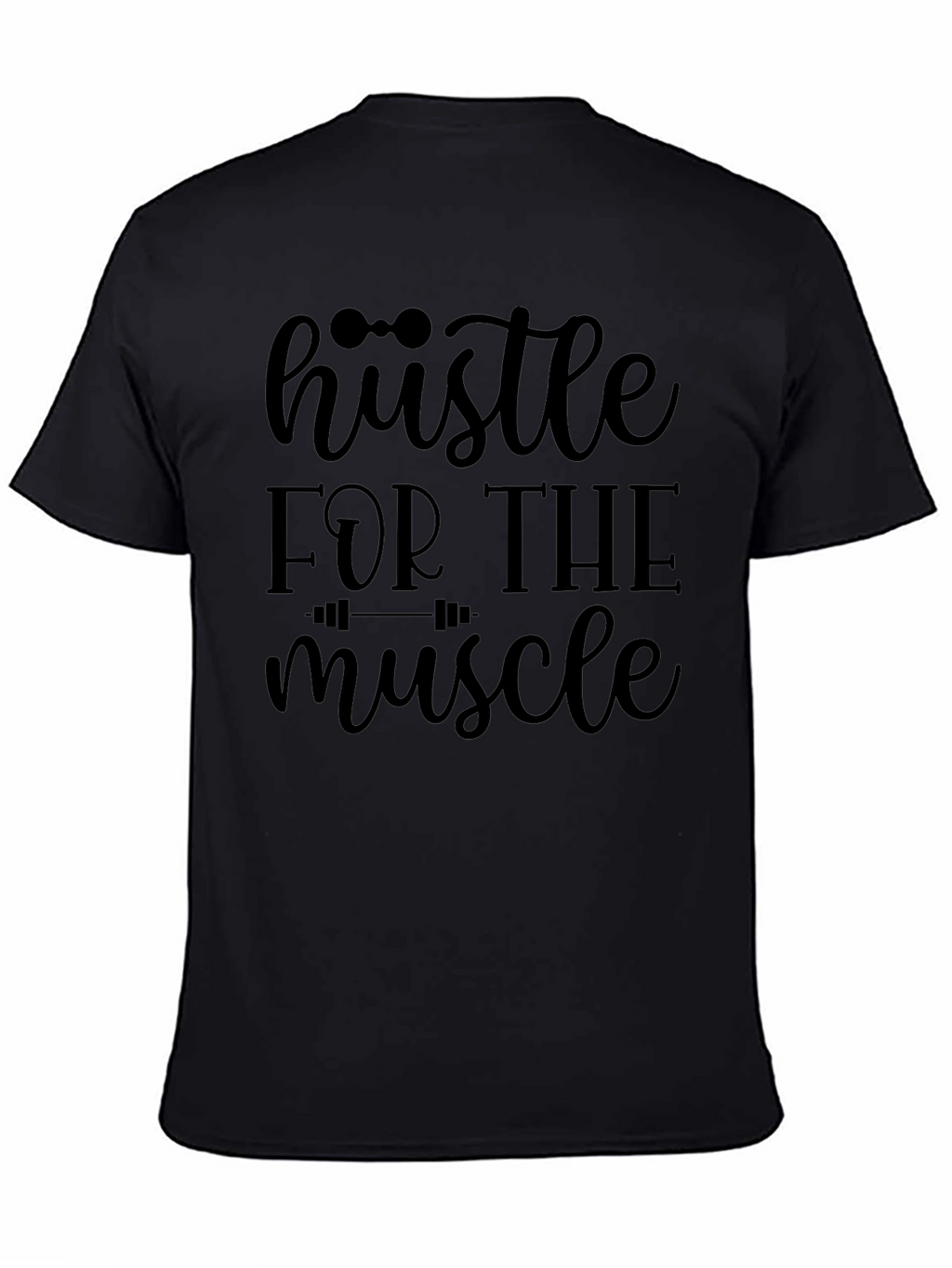 Hustle for the Muscle Black Graphic Tee