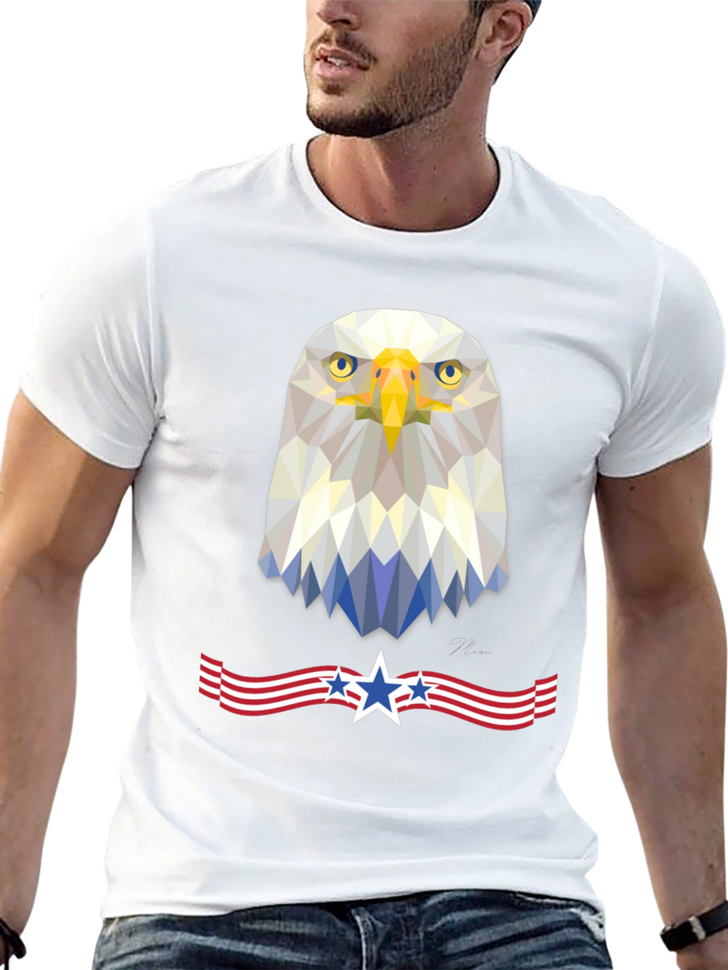Patriotic Eagle T-Shirt | Geometric American Pride