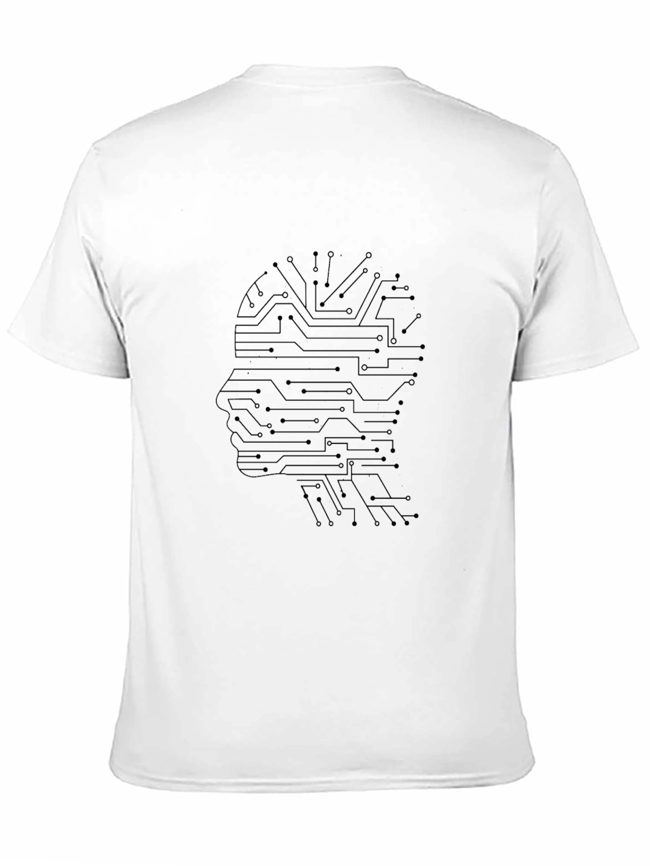AI Circuit Head Graphic Tee - Black Cotton T-Shirt