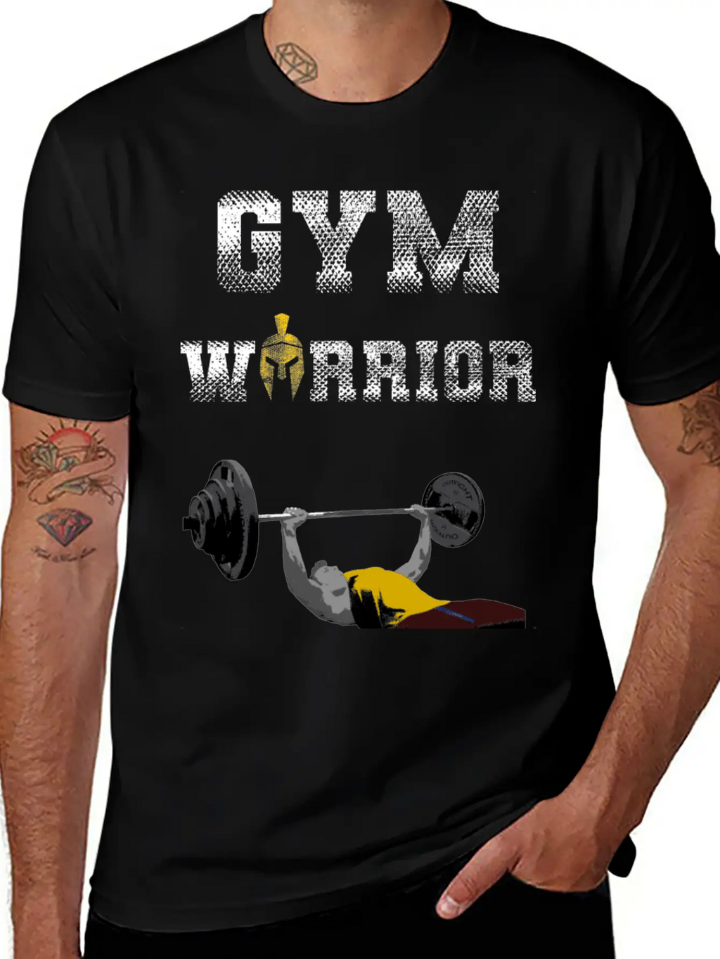 Gym Warrior At Bench Press In Gym Workout Breathable Graphic T-Shirt – Perfect For Casual Days