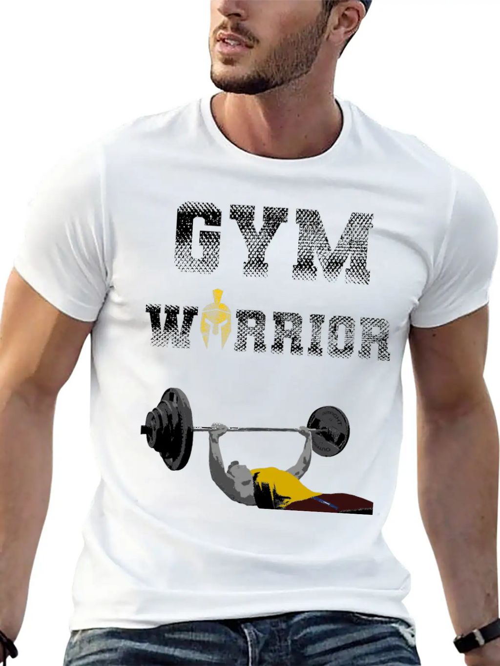 Gym Warrior At Bench Press In Gym Workout Breathable Graphic T-Shirt – Perfect For Casual Days