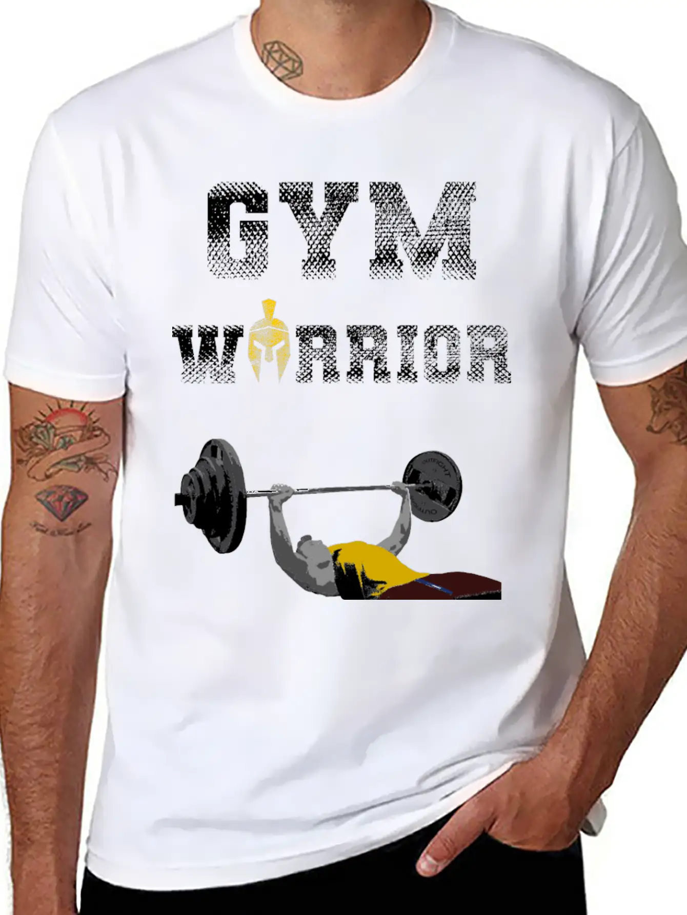 Gym Warrior At Bench Press In Gym Workout Breathable Graphic T-Shirt – Perfect For Casual Days