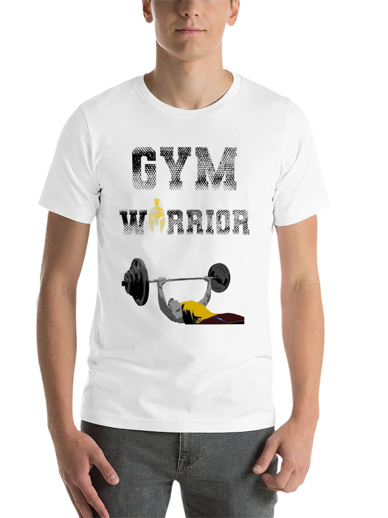 Gym Warrior At Bench Press In Gym Workout Breathable Graphic T-Shirt – Perfect For Casual Days