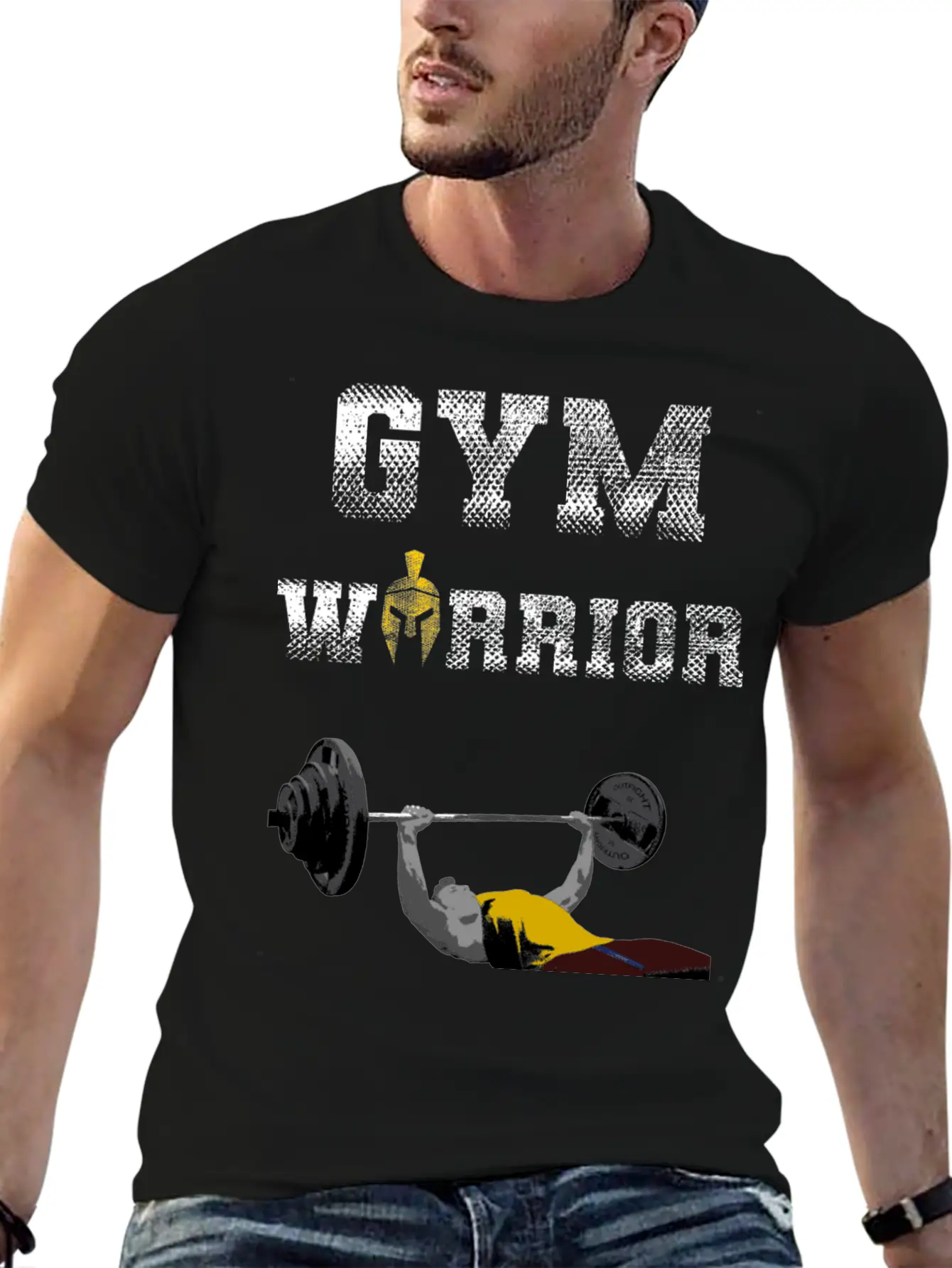 Gym Warrior At Bench Press In Gym Workout Breathable Graphic T-Shirt – Perfect For Casual Days