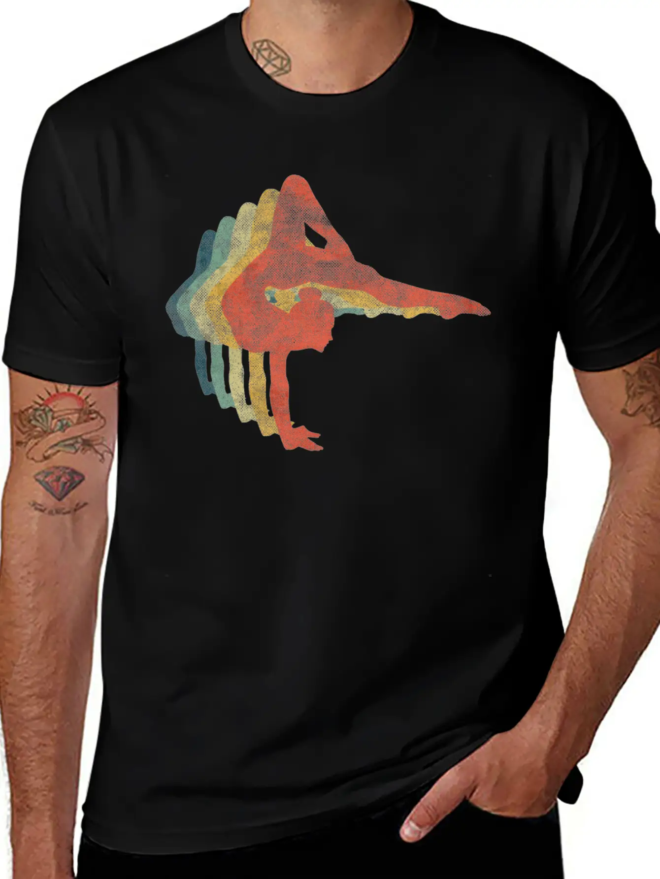 Gymnast Woman Retro Vintage Color Stylish Everyday T-Shirt – Unisex Basic Cotton Tee