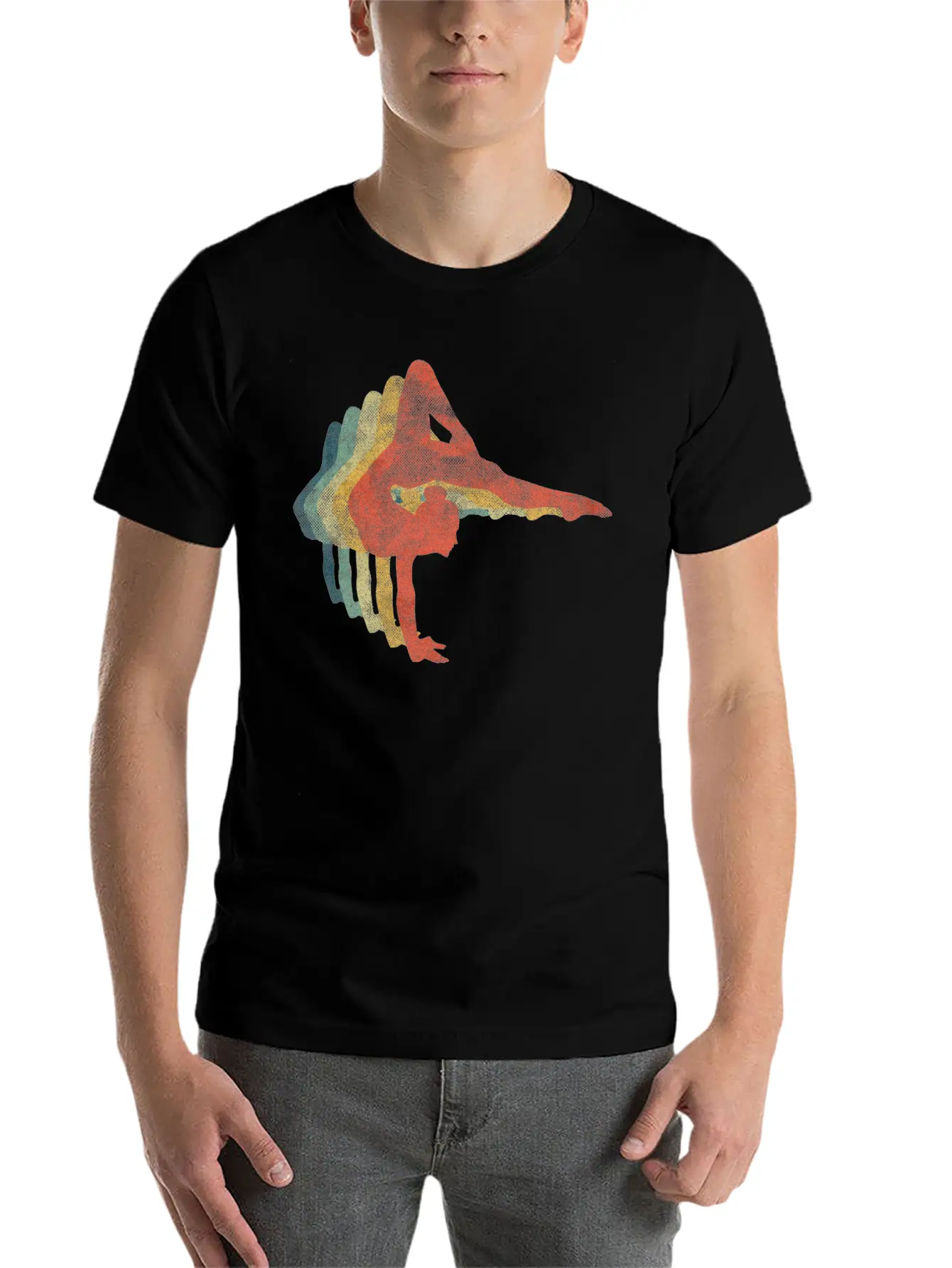 Gymnast Woman Retro Vintage Color Stylish Everyday T-Shirt – Unisex Basic Cotton Tee