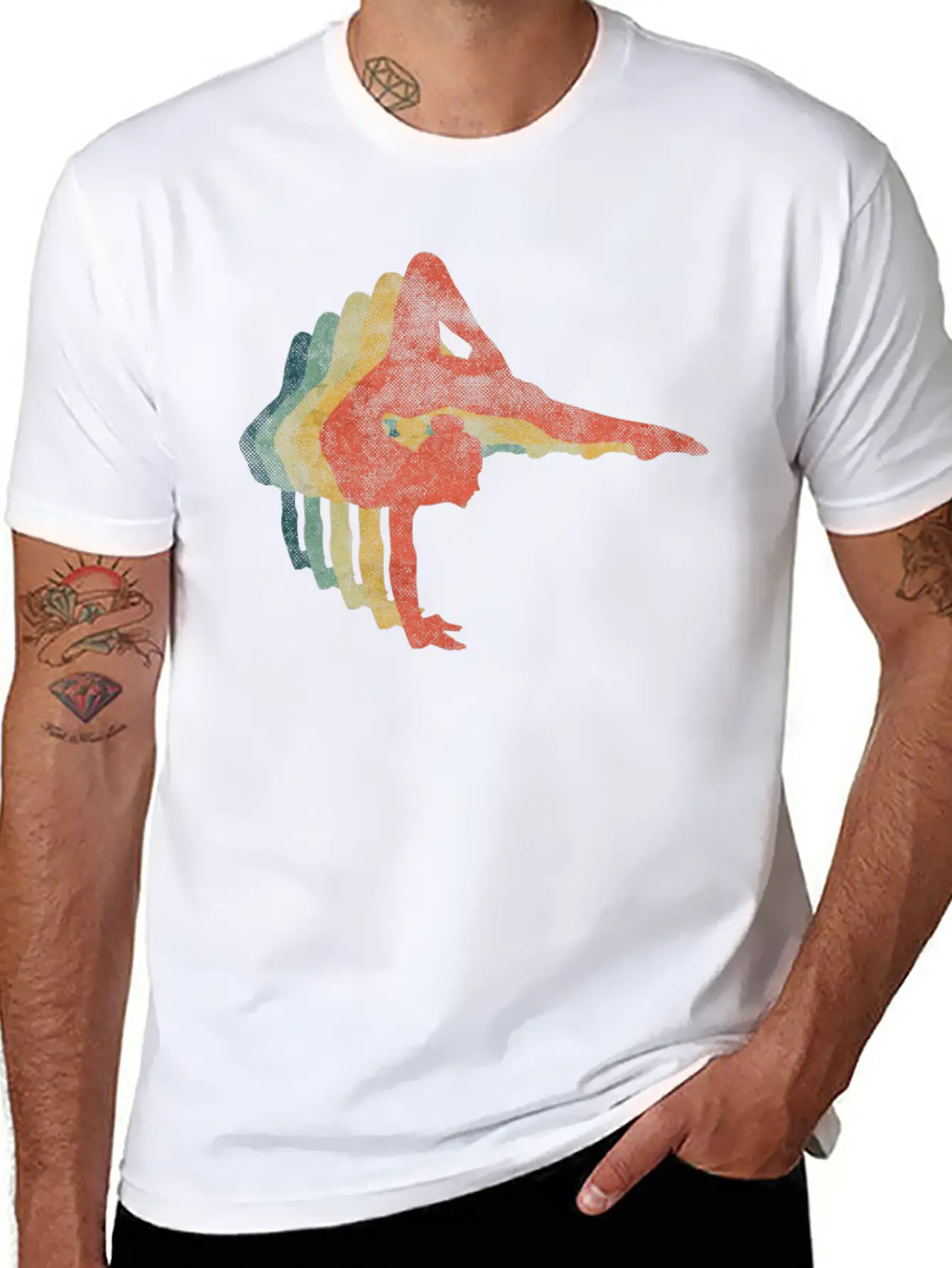 Gymnast Woman Retro Vintage Color Stylish Everyday T-Shirt – Unisex Basic Cotton Tee