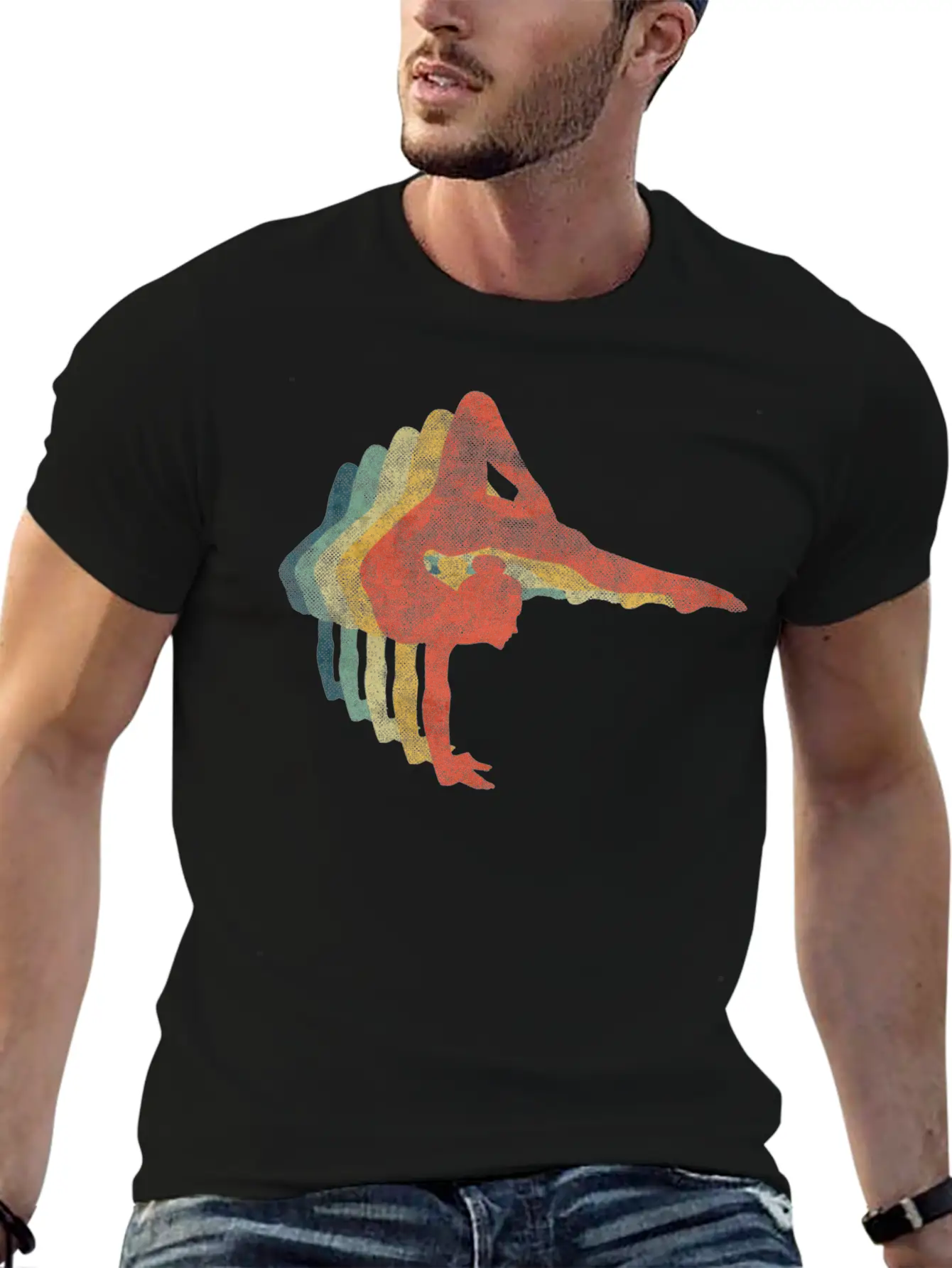 Gymnast Woman Retro Vintage Color Stylish Everyday T-Shirt – Unisex Basic Cotton Tee