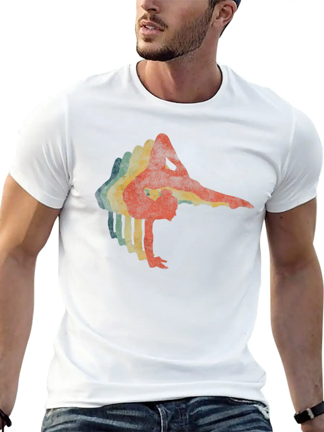 Gymnast Woman Retro Vintage Color Stylish Everyday T-Shirt – Unisex Basic Cotton Tee