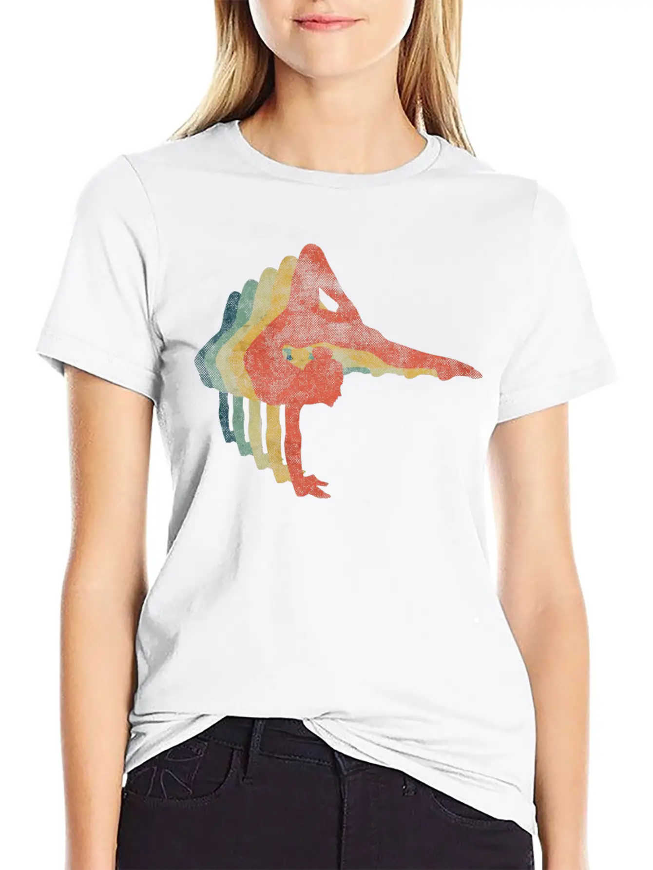Gymnast Woman Retro Vintage Color Stylish Everyday T-Shirt – Unisex Basic Cotton Tee