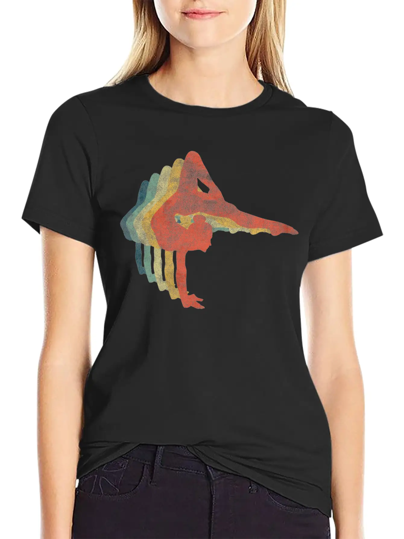 Gymnast Woman Retro Vintage Color Stylish Everyday T-Shirt – Unisex Basic Cotton Tee