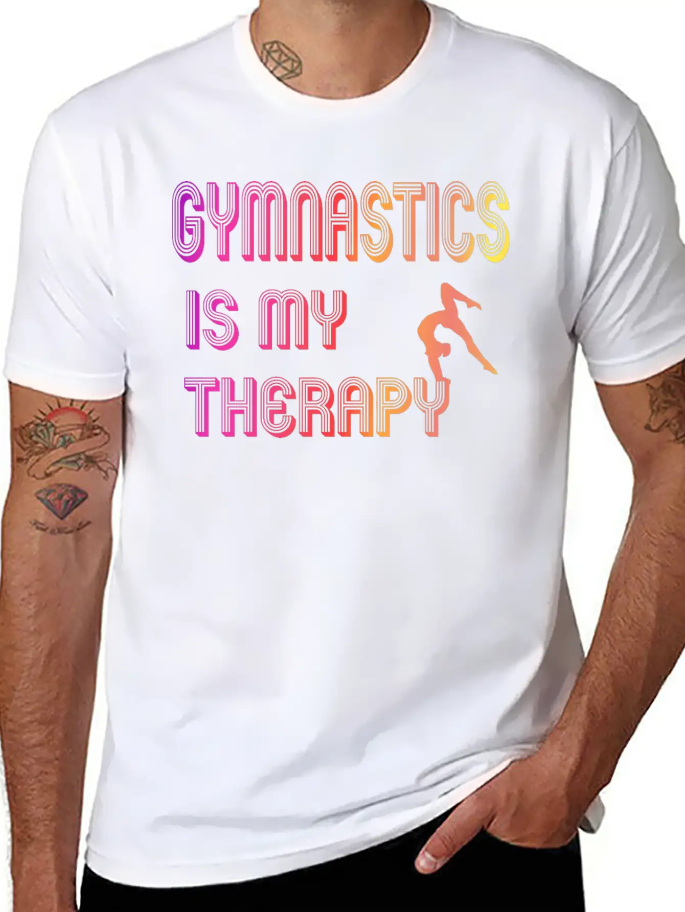 Gymnastics Is My Therapy Breathable Graphic T-Shirt – Perfect For Casual Days