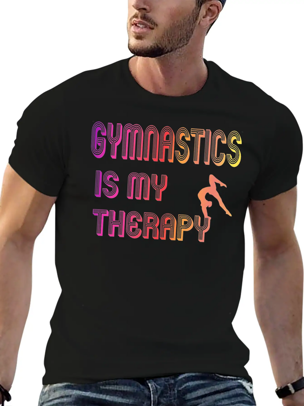 Gymnastics Is My Therapy Breathable Graphic T-Shirt – Perfect For Casual Days