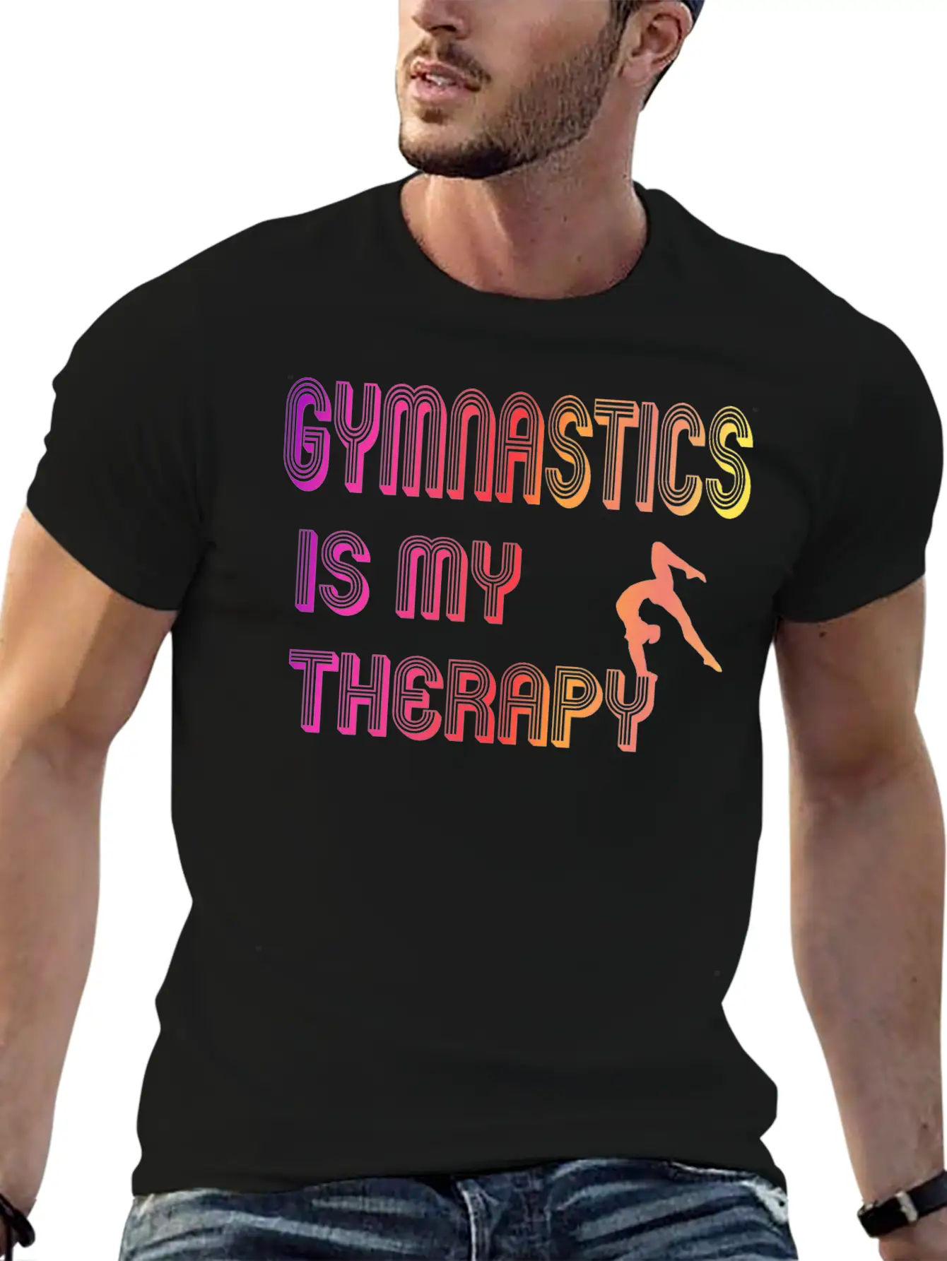 Gymnastics Is My Therapy Breathable Graphic T-Shirt – Perfect For Casual Days