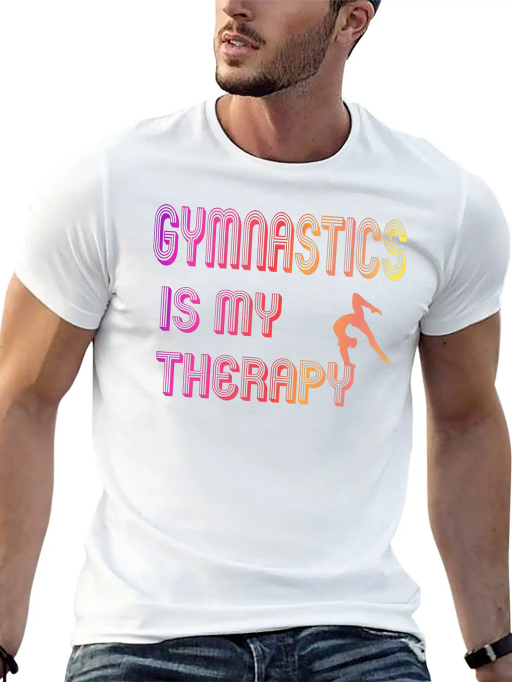 Gymnastics Is My Therapy Breathable Graphic T-Shirt – Perfect For Casual Days